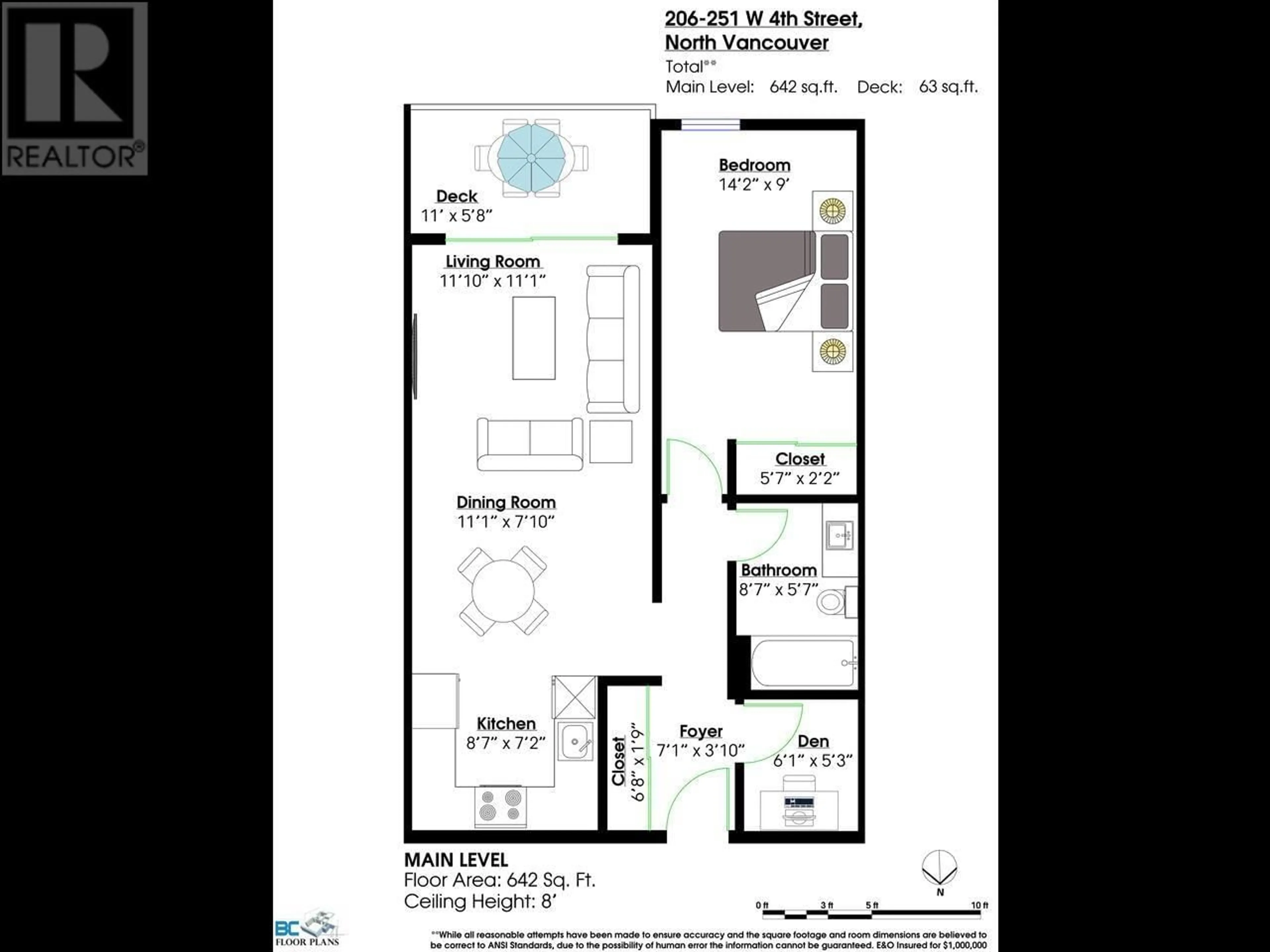 Floor plan for 206 - 251 4TH STREET, North Vancouver British Columbia V7M1H8
