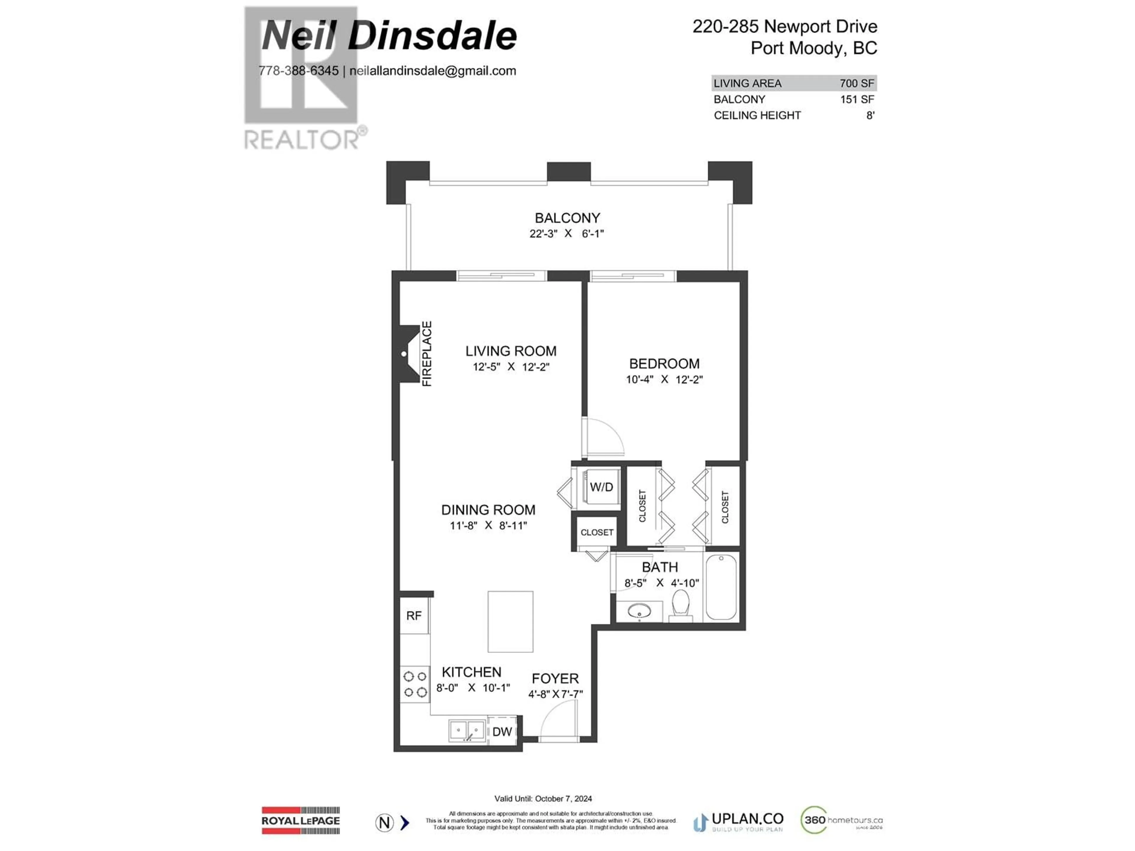Floor plan for 220 - 285 NEWPORT DRIVE, Port Moody British Columbia V3H5J6