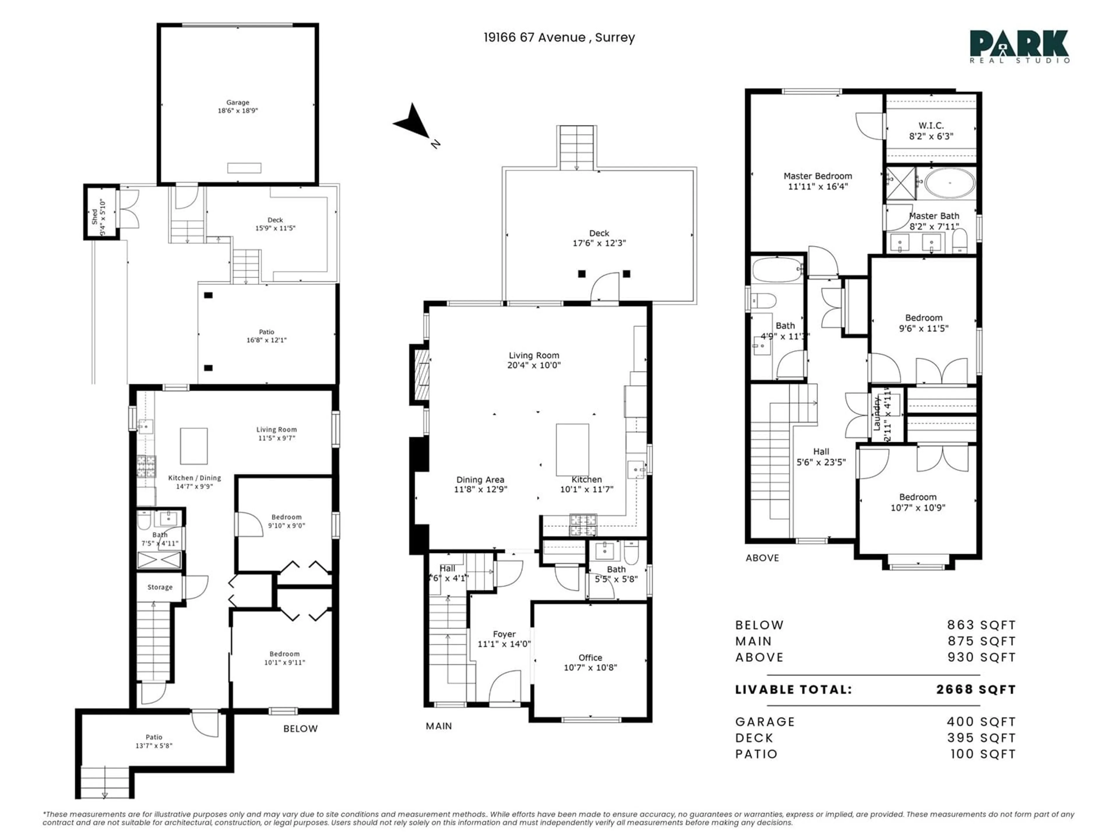 Floor plan for 19166 67, Surrey British Columbia V4N6A4