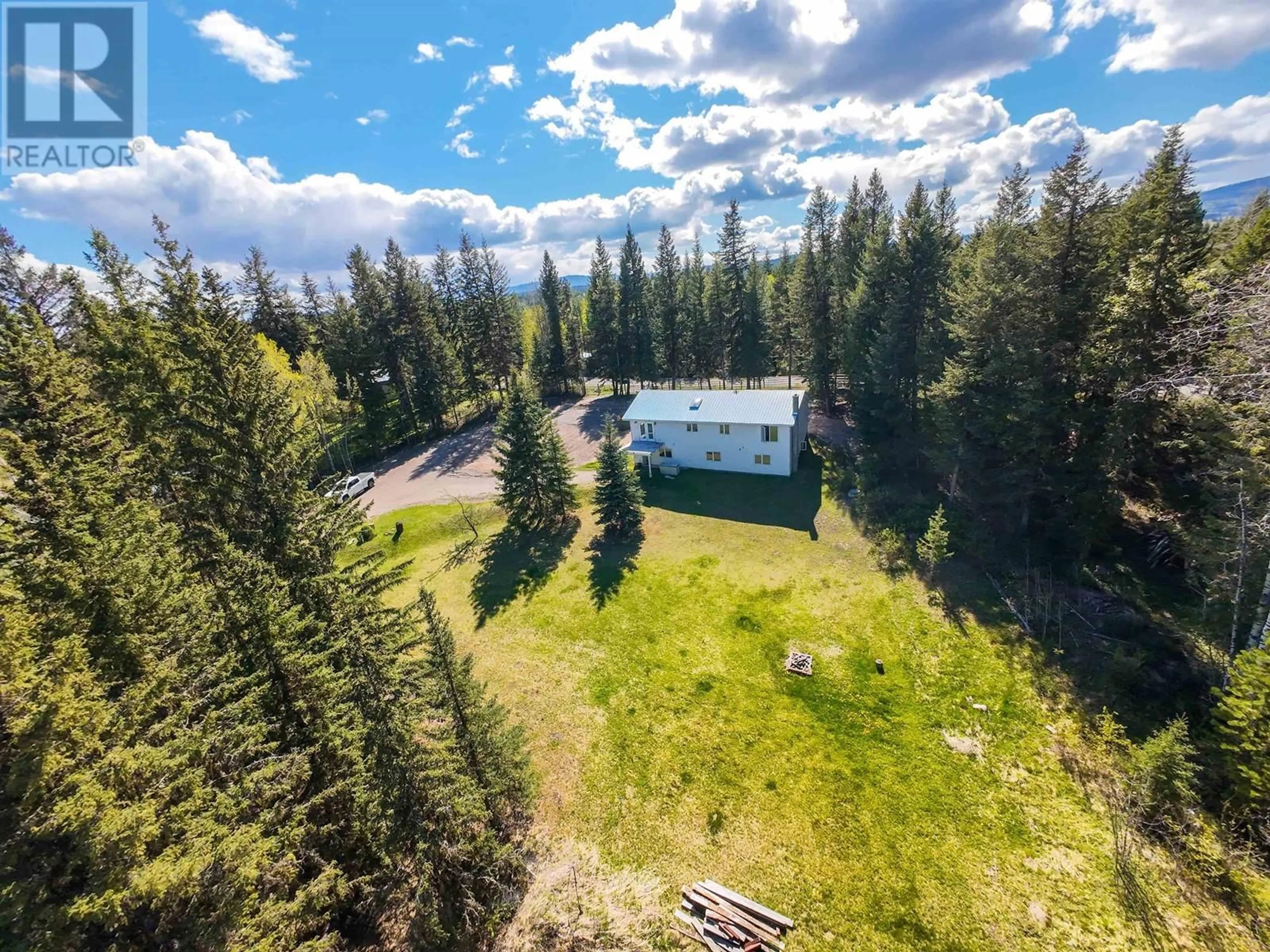 A pic from outside/outdoor area/front of a property/back of a property/a pic from drone, forest/trees view for 2668 PINNACLES ROAD, Quesnel British Columbia V2J7G8