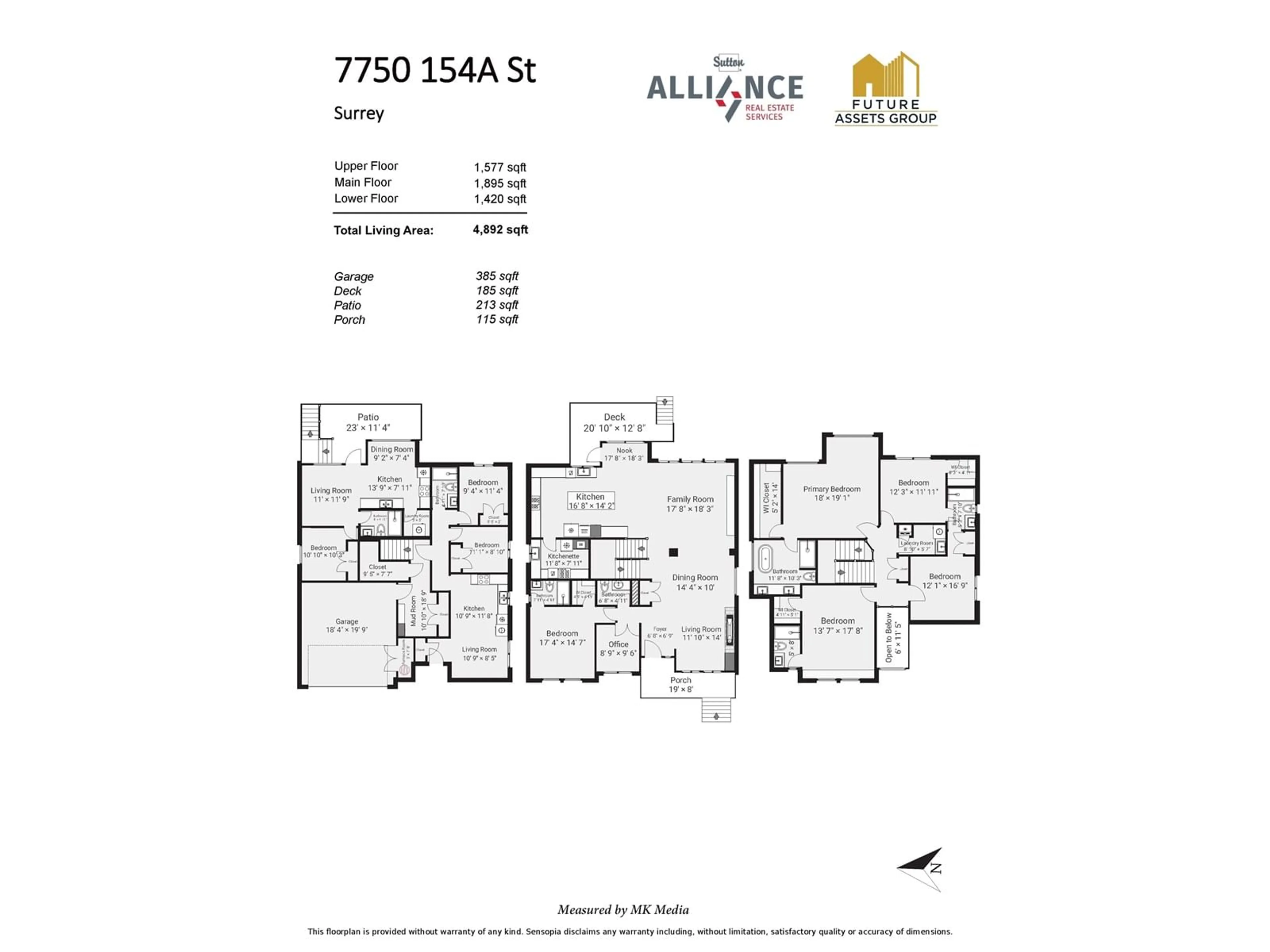 Floor plan for 7750 154A, Surrey British Columbia V3S1C2
