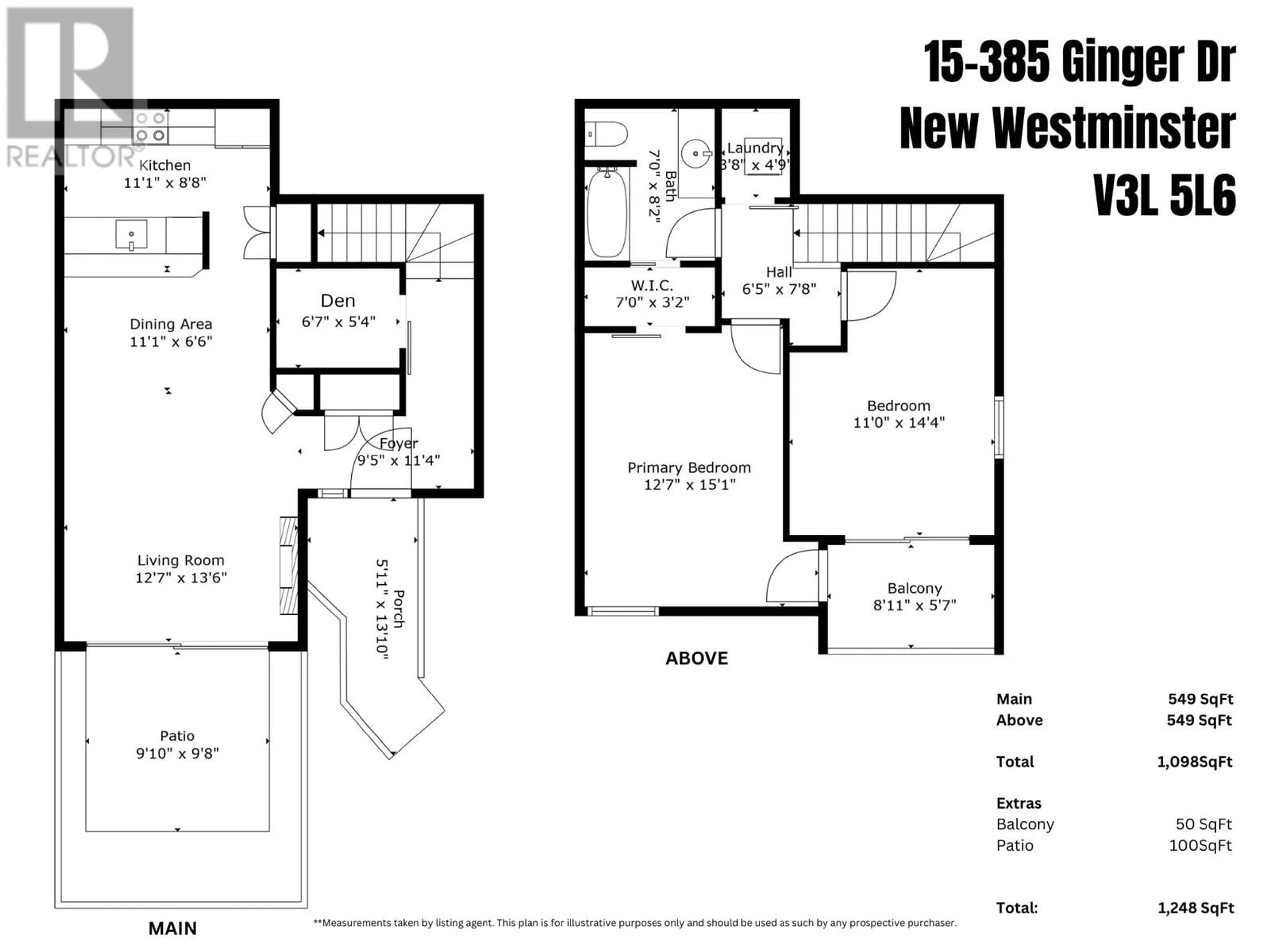 Floor plan for 15 - 385 GINGER DRIVE, New Westminster British Columbia V3L5L6