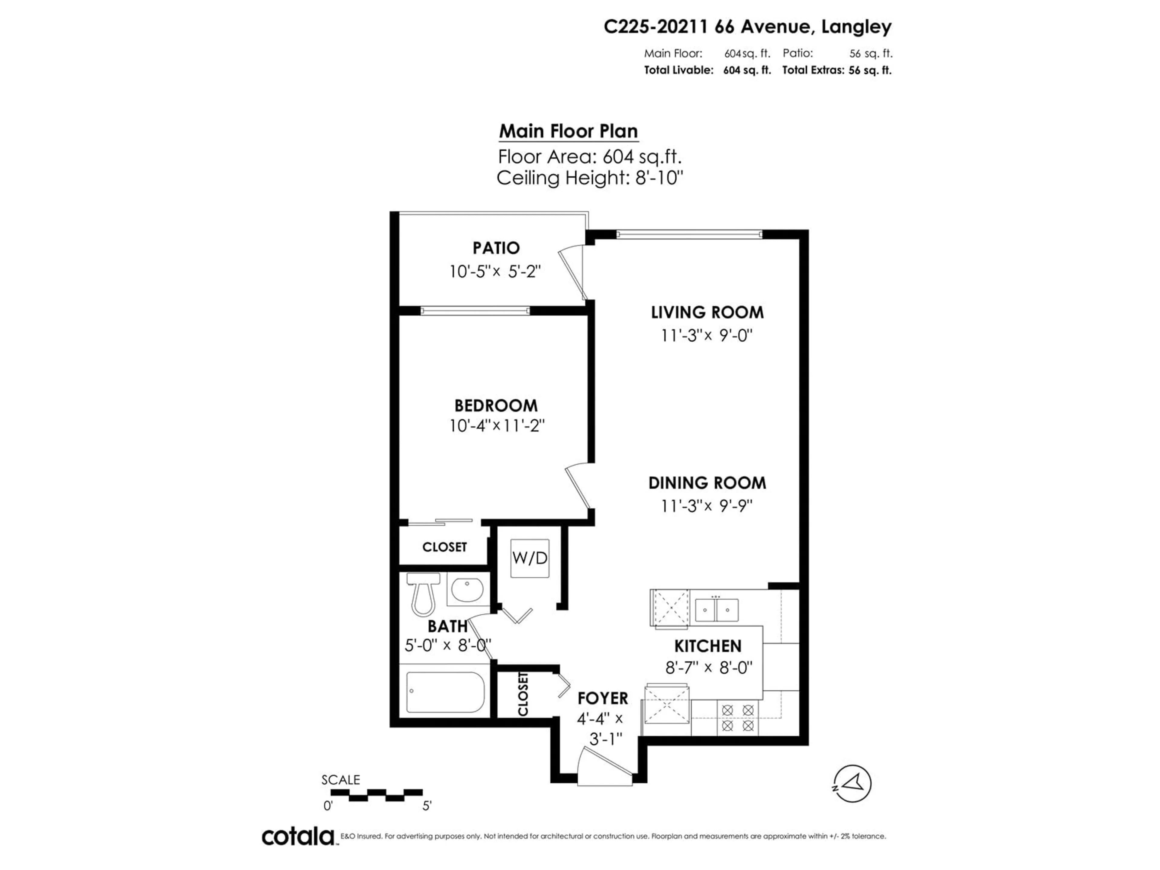 Floor plan for C225 - 20211 66, Langley British Columbia V2Y0L4