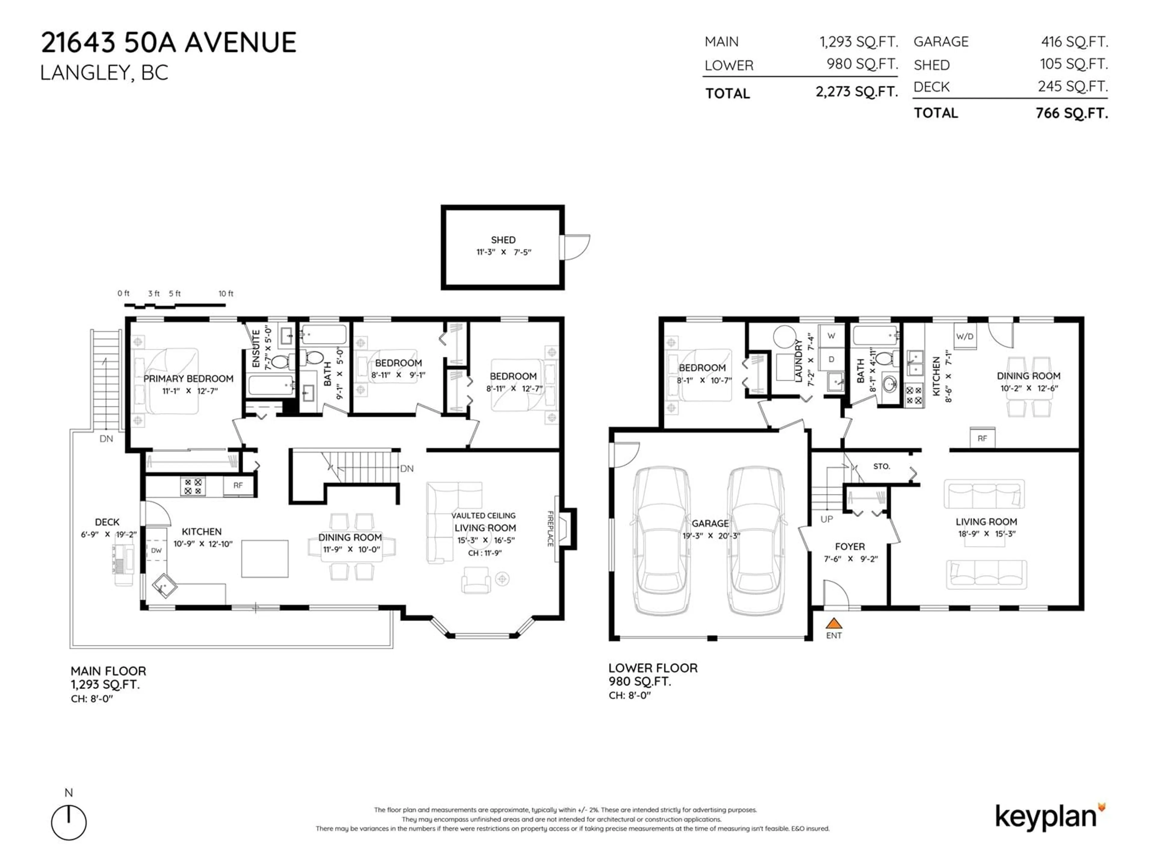 Floor plan for 21643 50A, Langley British Columbia V3A8W9