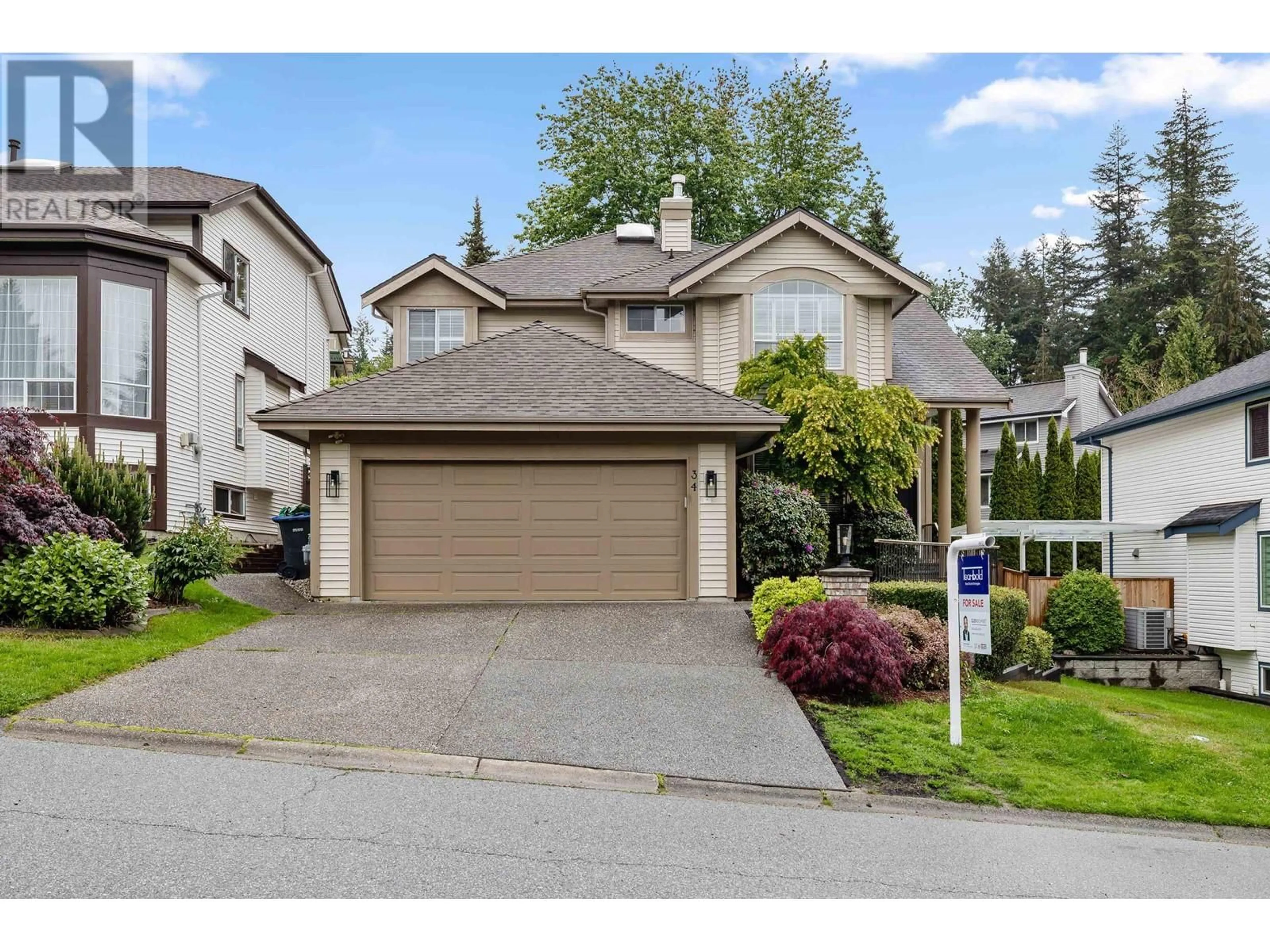 Home with vinyl exterior material, street for 34 FOXWOOD DRIVE, Port Moody British Columbia V3H4X3