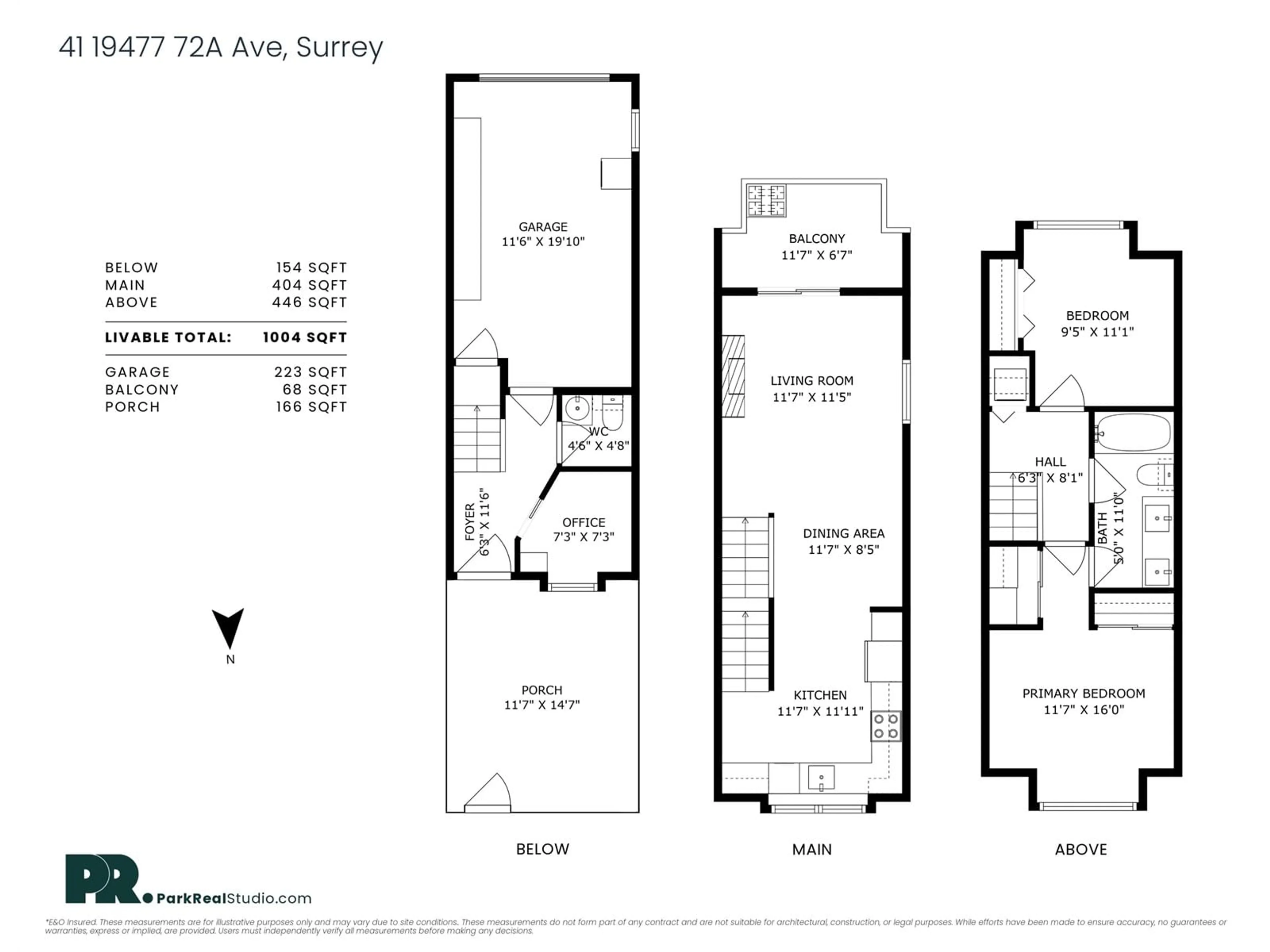 Floor plan for 41 - 19477 72A, Surrey British Columbia V4N6M2