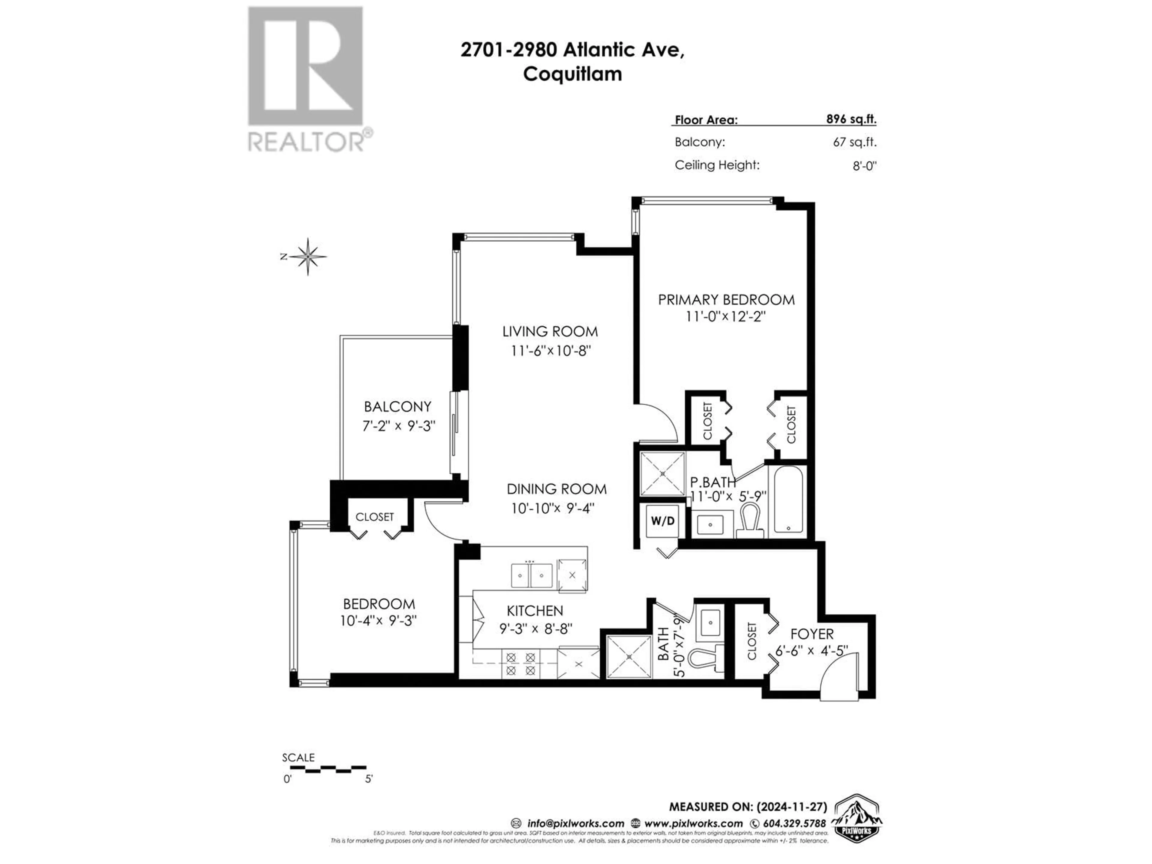 Floor plan for 2701 - 2980 ATLANTIC AVENUE, Coquitlam British Columbia V3B0G2