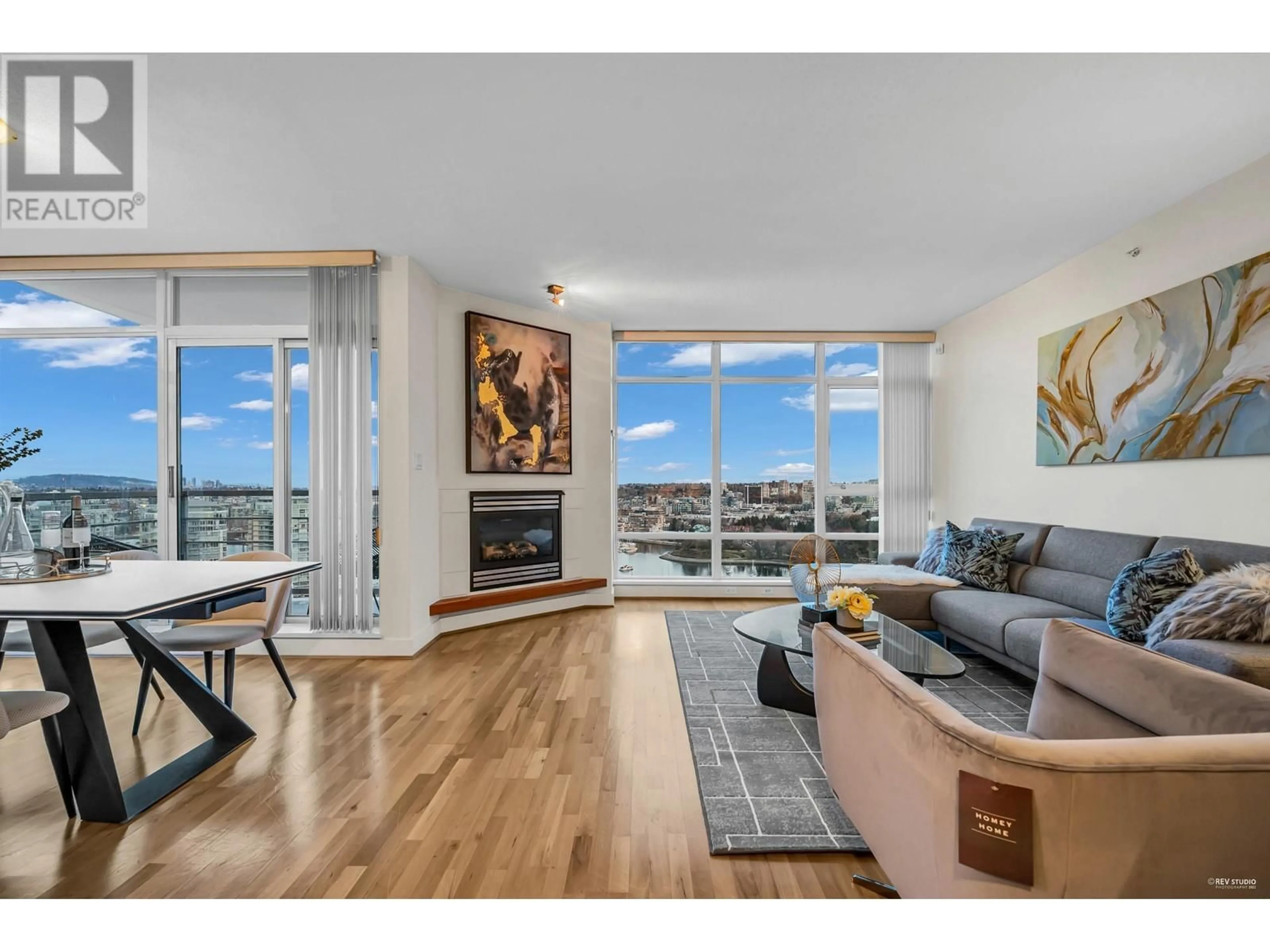 Living room with furniture, wood/laminate floor for 2802 - 1483 HOMER STREET, Vancouver British Columbia V6Z3C7