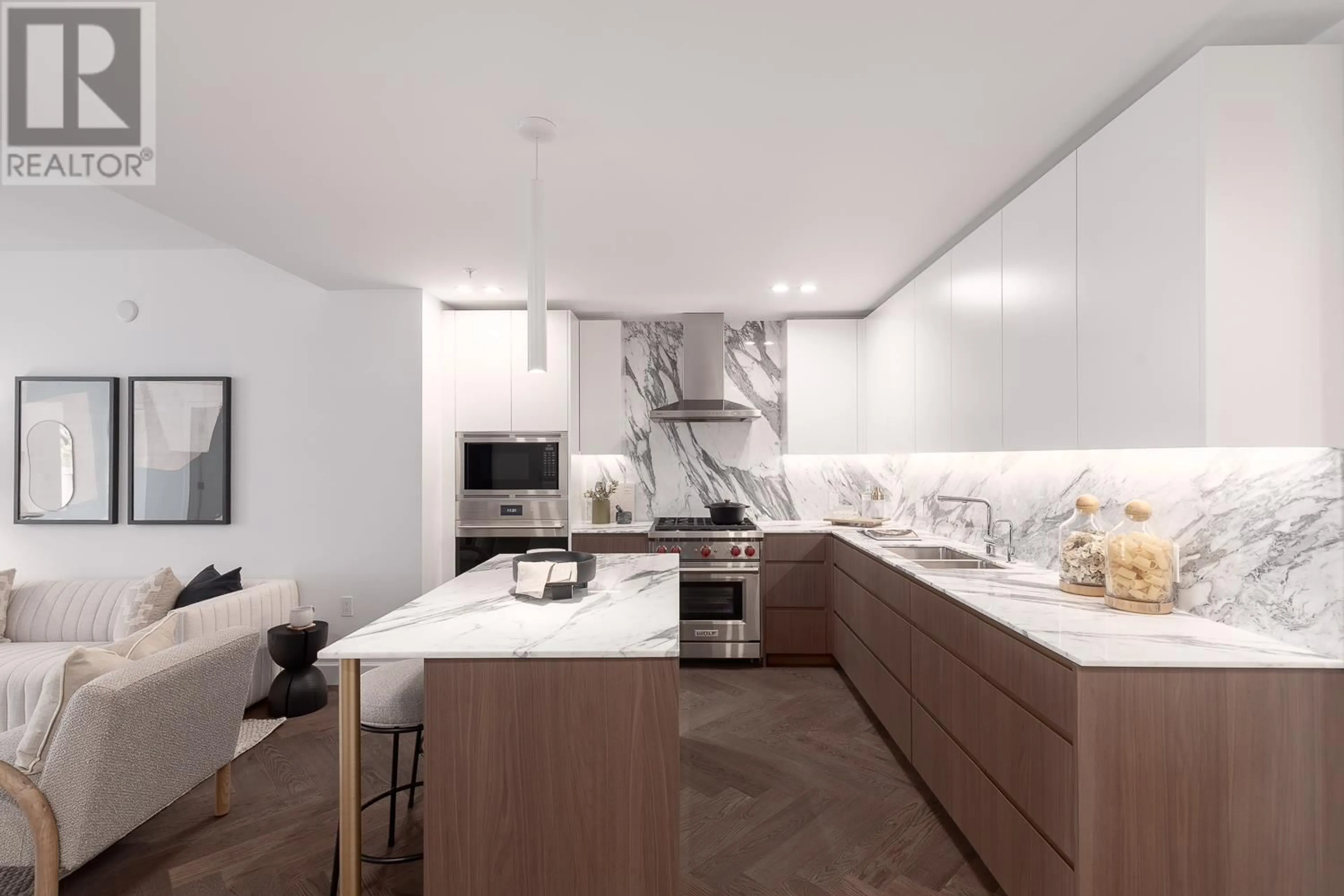 Contemporary kitchen, ceramic/tile floor for 406 - 3668 10TH AVENUE, Vancouver British Columbia V6R2G3