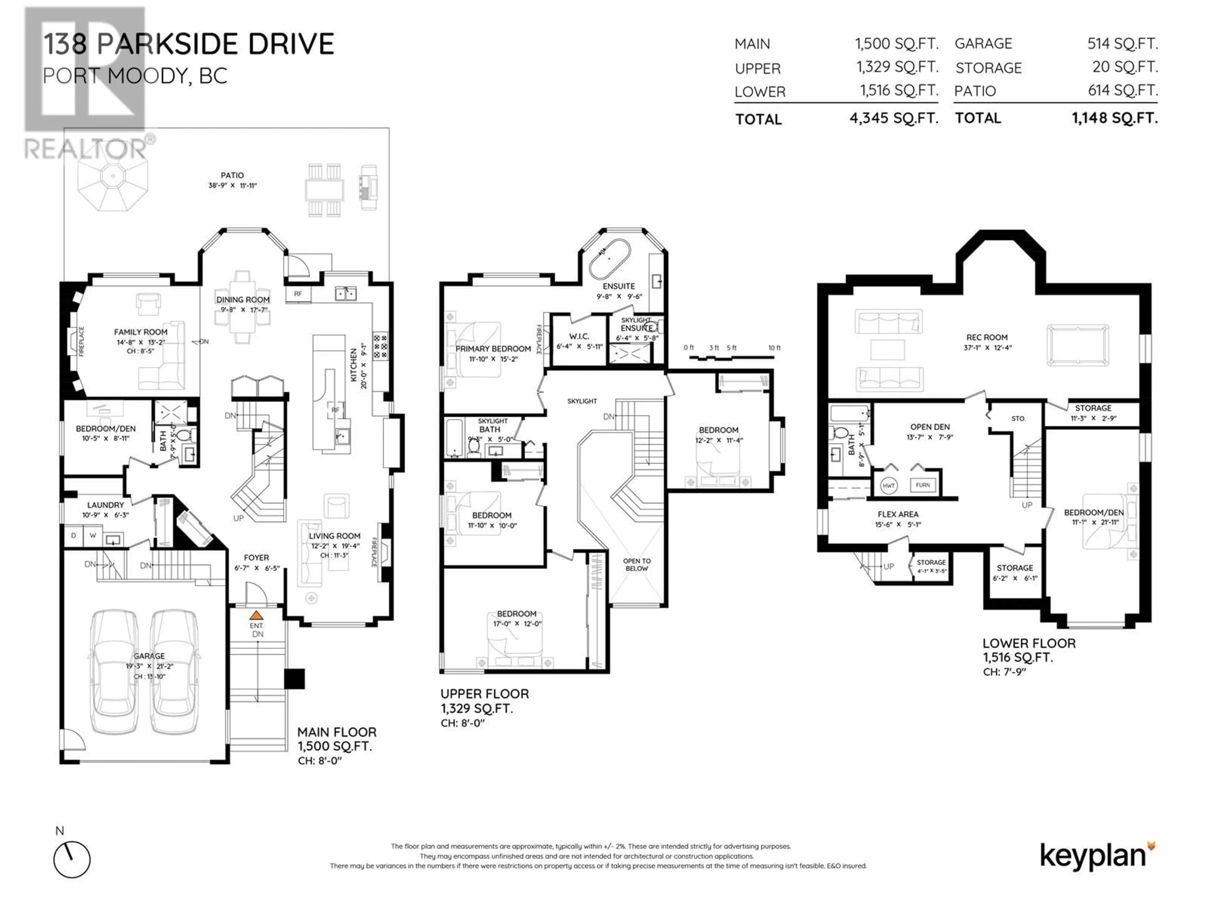 Floor plan for 138 PARKSIDE DRIVE, Port Moody British Columbia V3H4X5