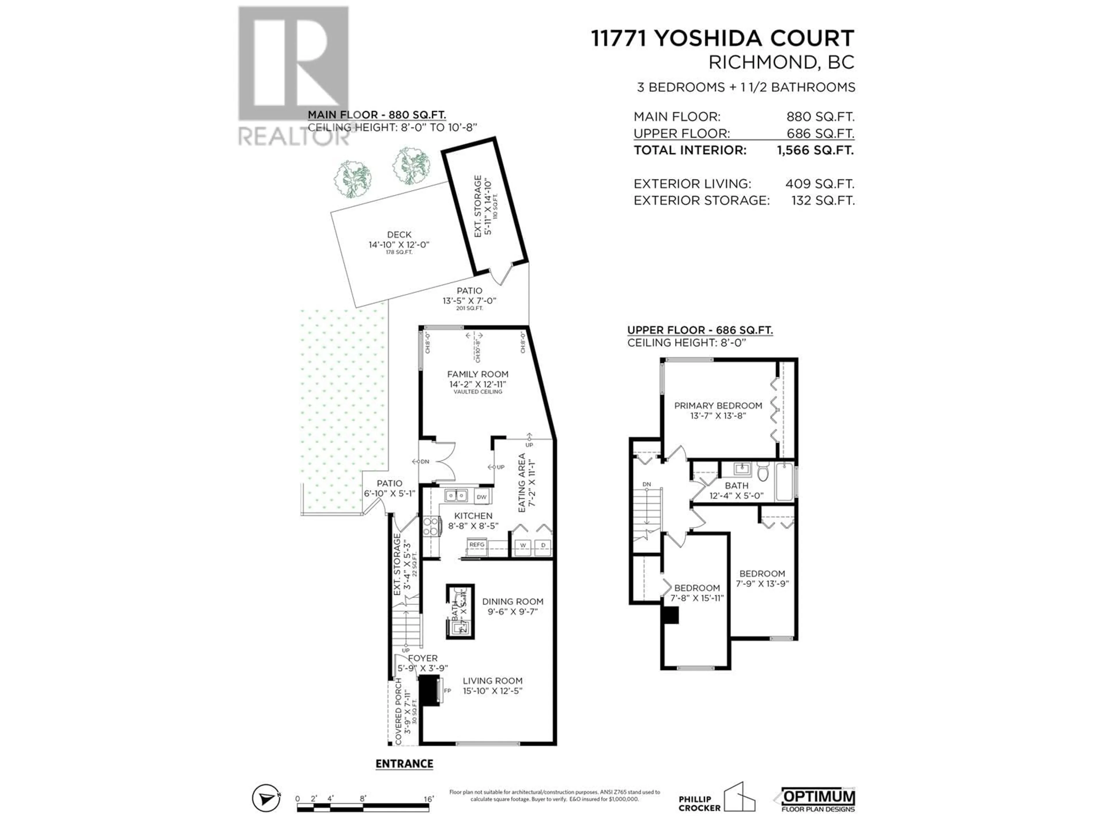 Floor plan for 11771 YOSHIDA COURT, Richmond British Columbia V7E5C5