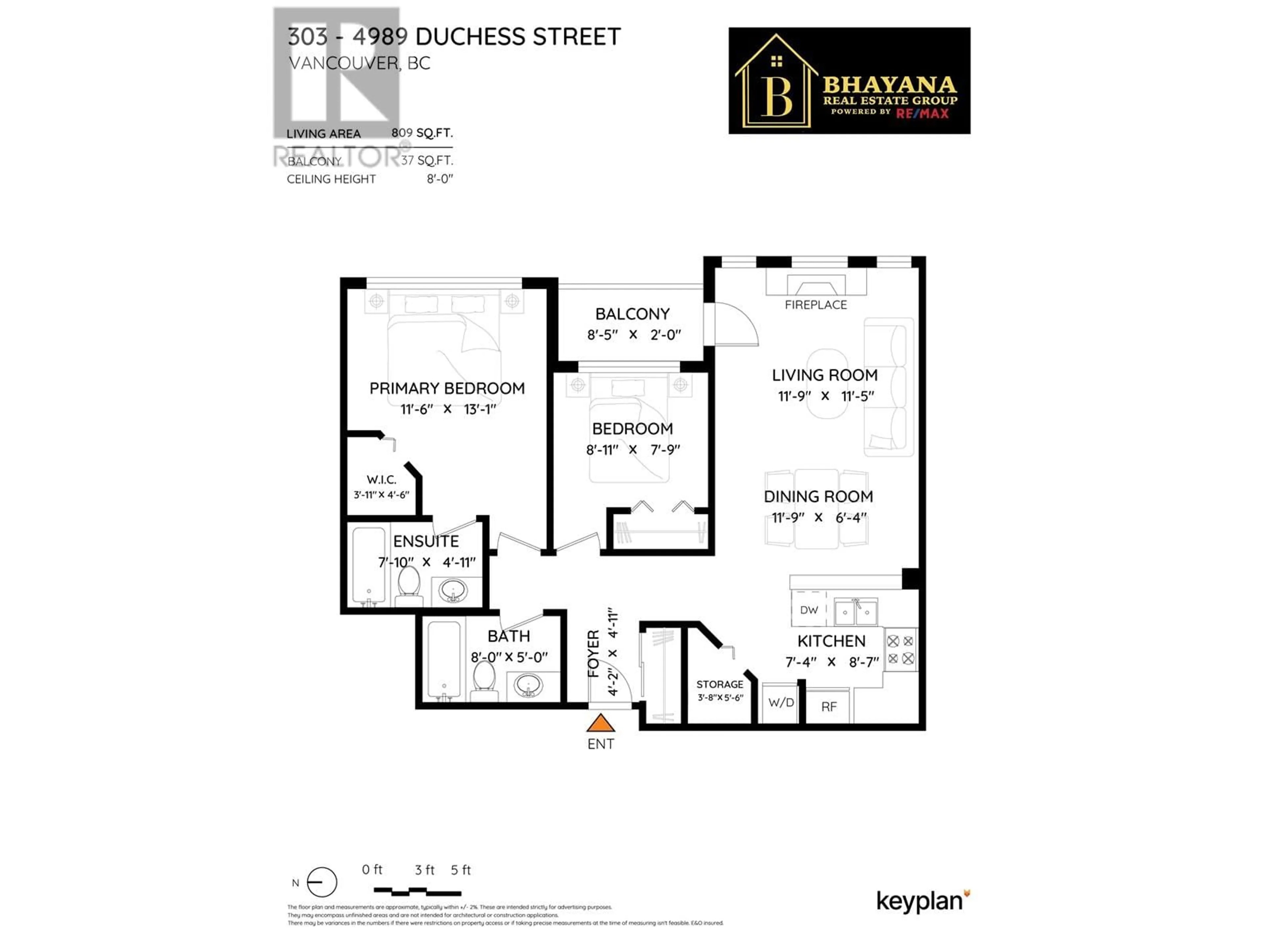 Floor plan for 303 - 4989 DUCHESS STREET, Vancouver British Columbia V5R6E5