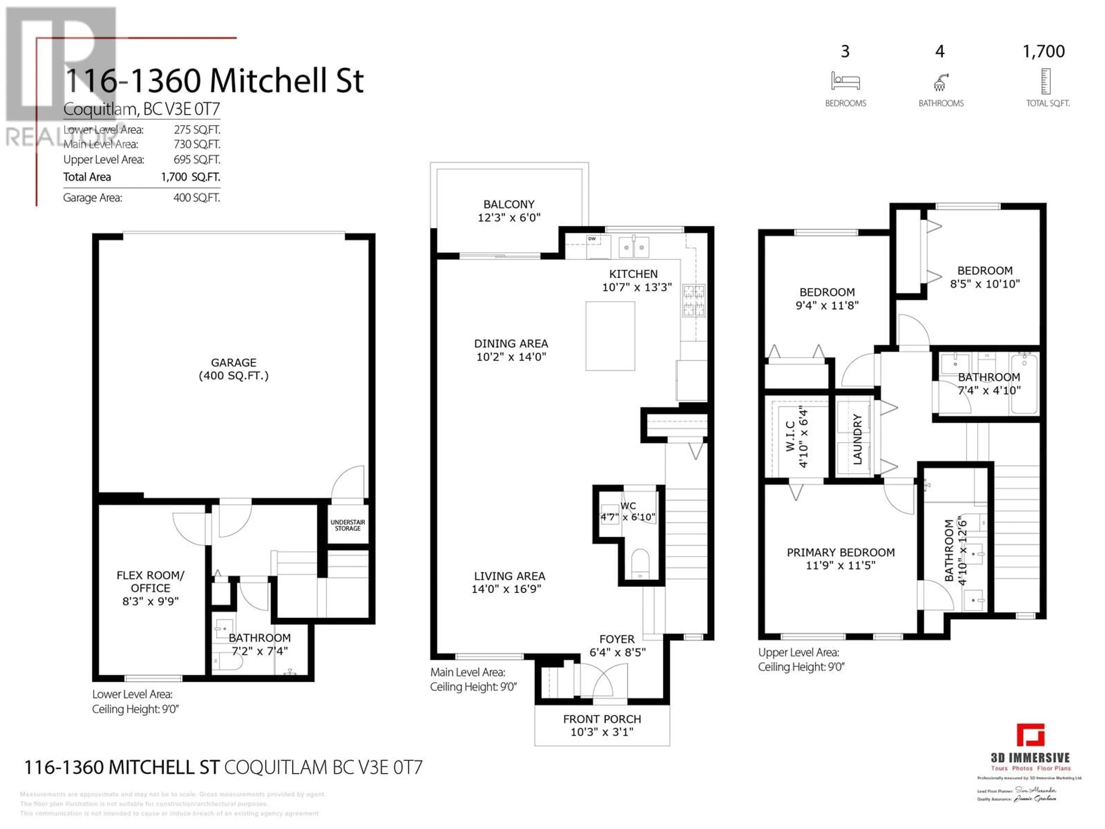 Floor plan for 116 - 1360 MITCHELL STREET, Coquitlam British Columbia V3E0T7