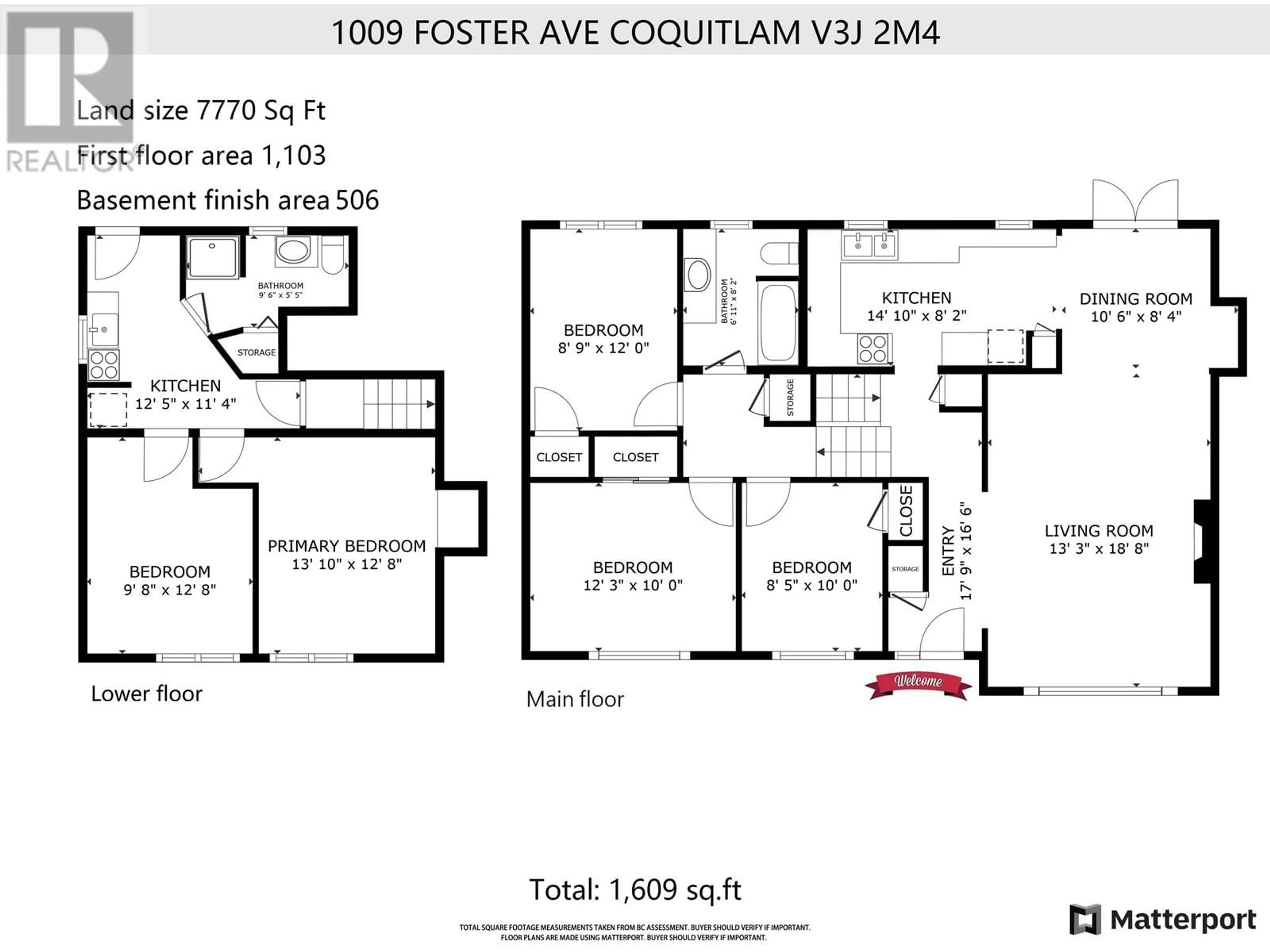 Floor plan for 1009 FOSTER AVENUE, Coquitlam British Columbia V3J2M4