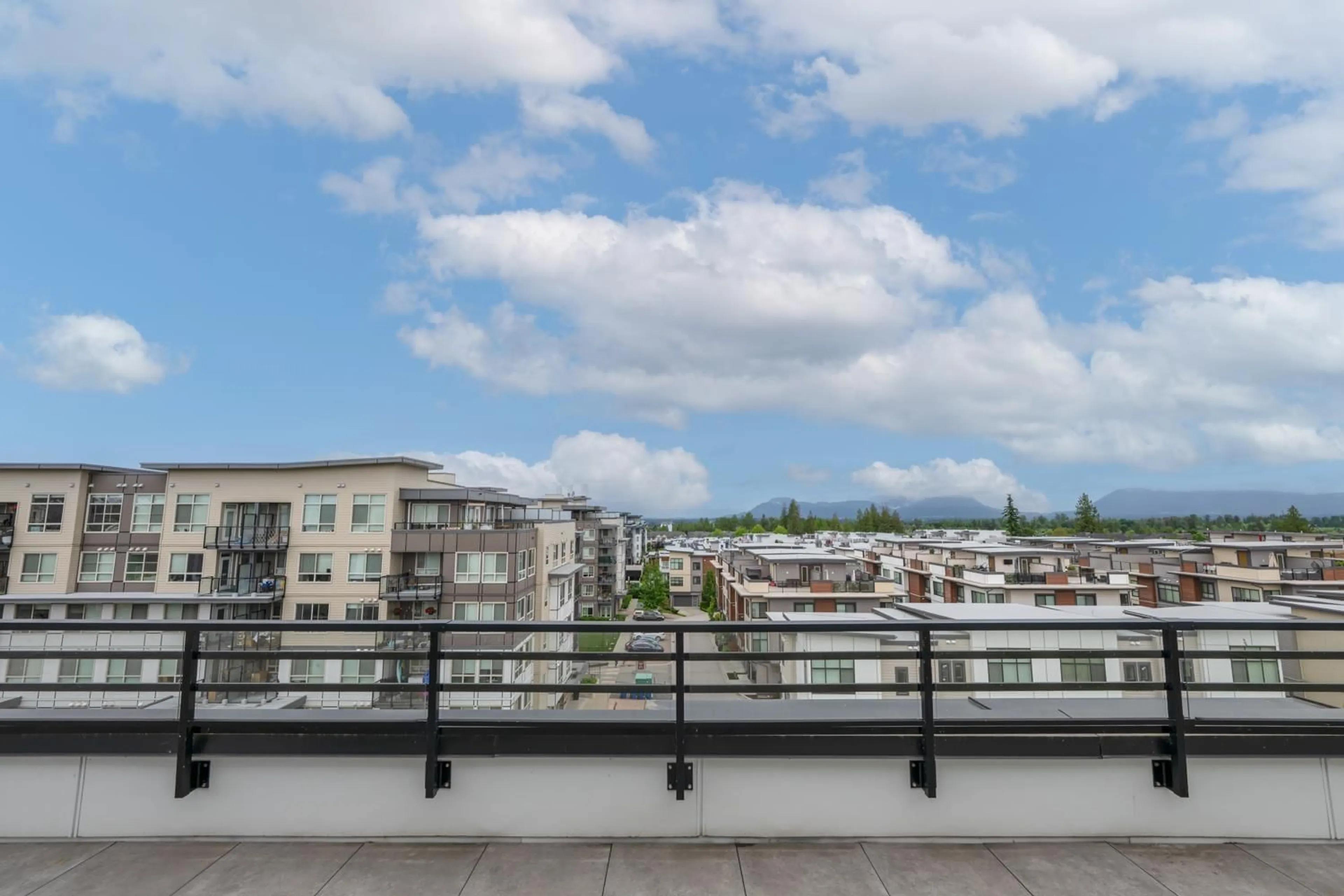 Balcony in the apartment, city buildings view from balcony for B606 - 20838 78B, Langley British Columbia V2Y3M2