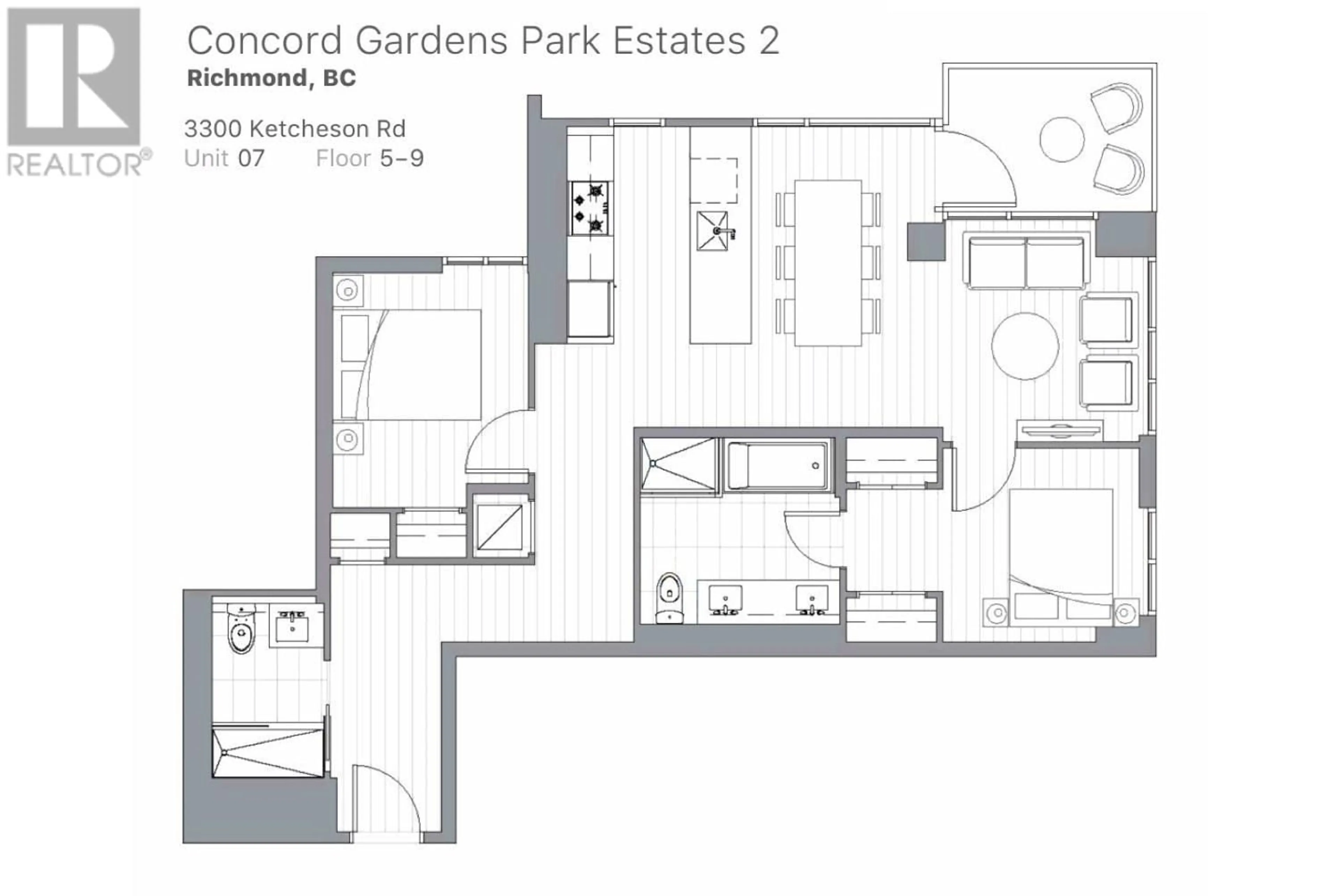 Floor plan for 607 - 3300 KETCHESON ROAD, Richmond British Columbia V6X0S5