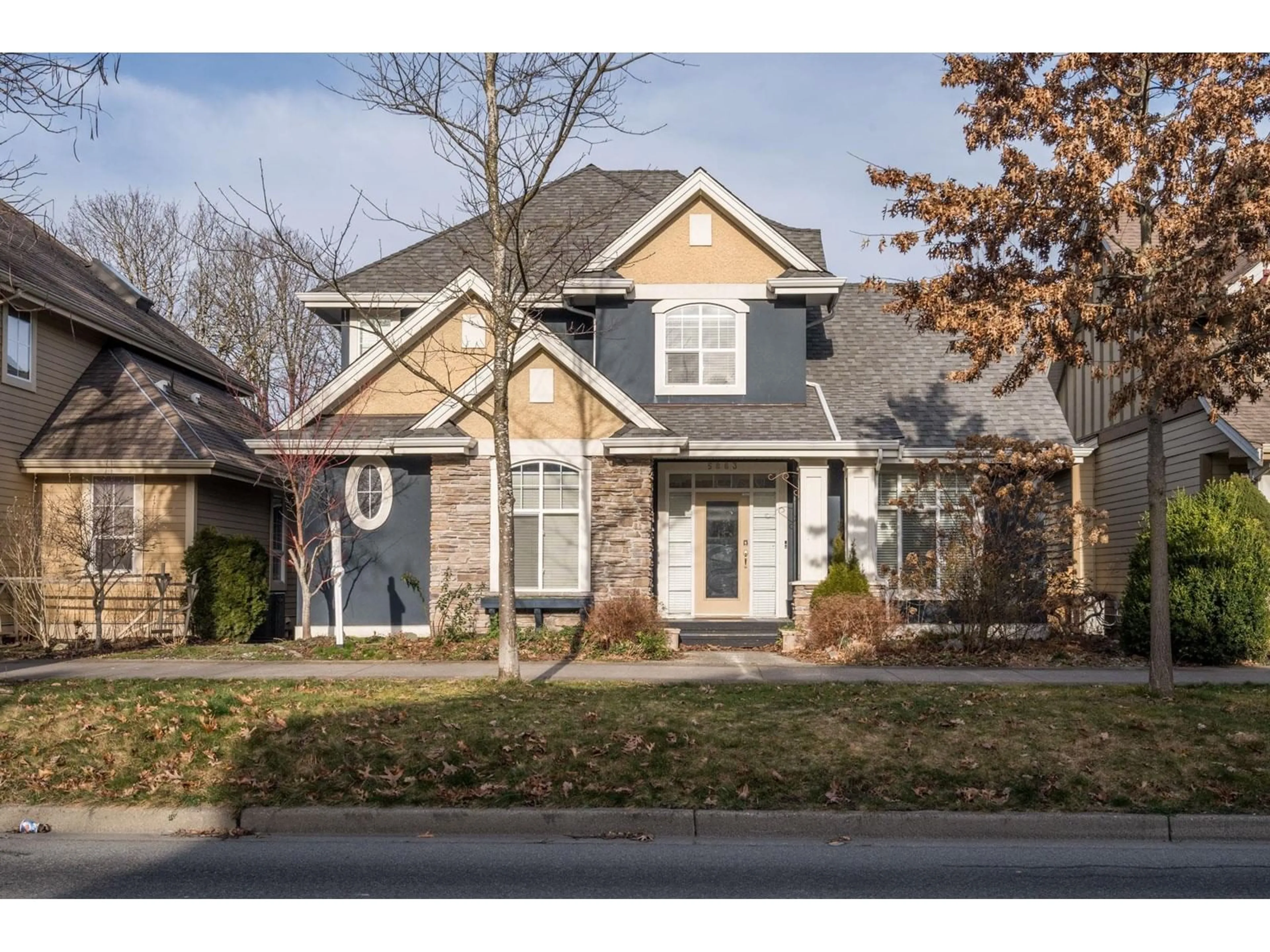Home with brick exterior material, street for 5883 GARRISON BOULEVARD, Chilliwack British Columbia V2R5X8