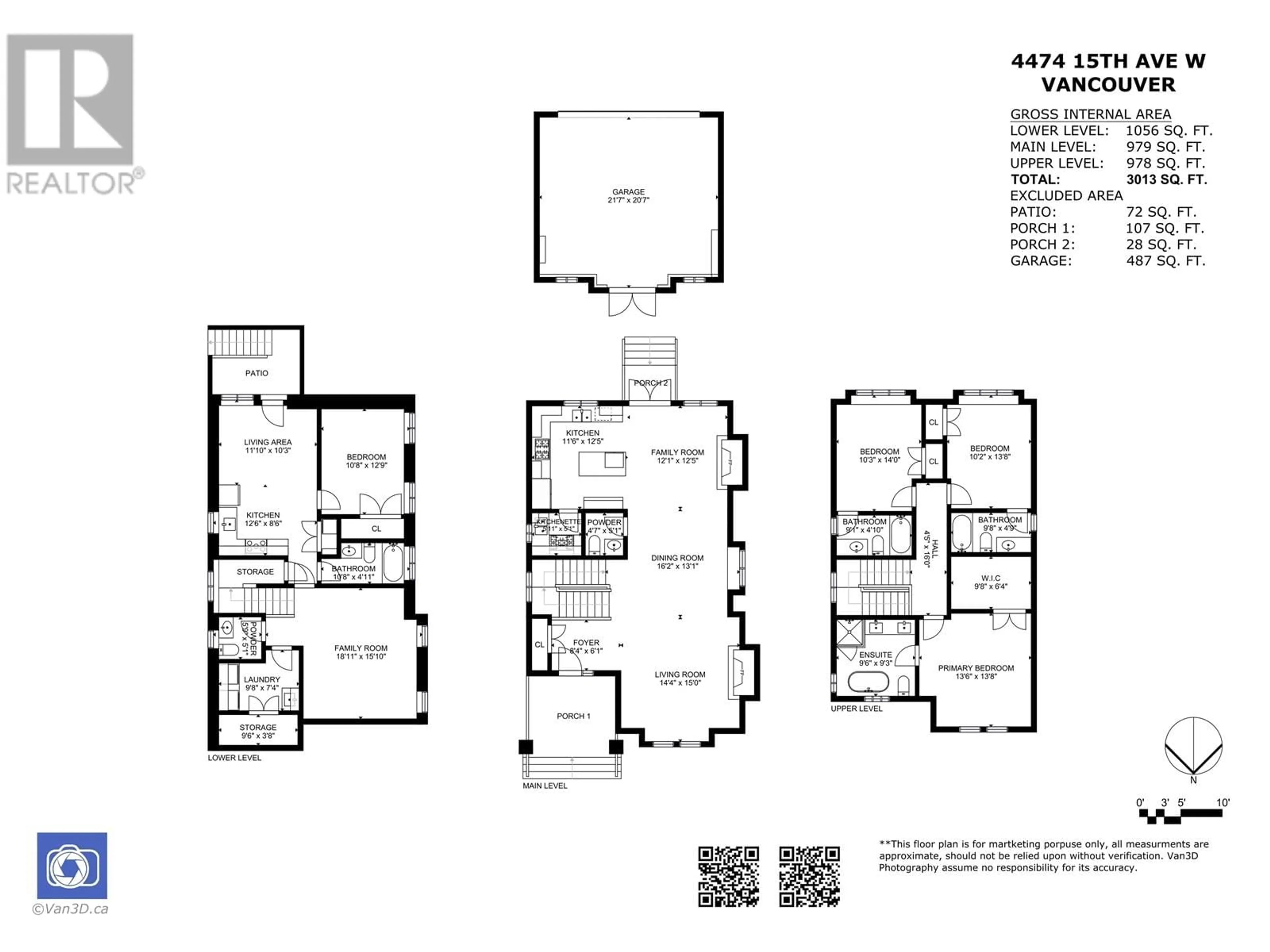 Floor plan for 4474 15TH AVENUE, Vancouver British Columbia V6R3B2