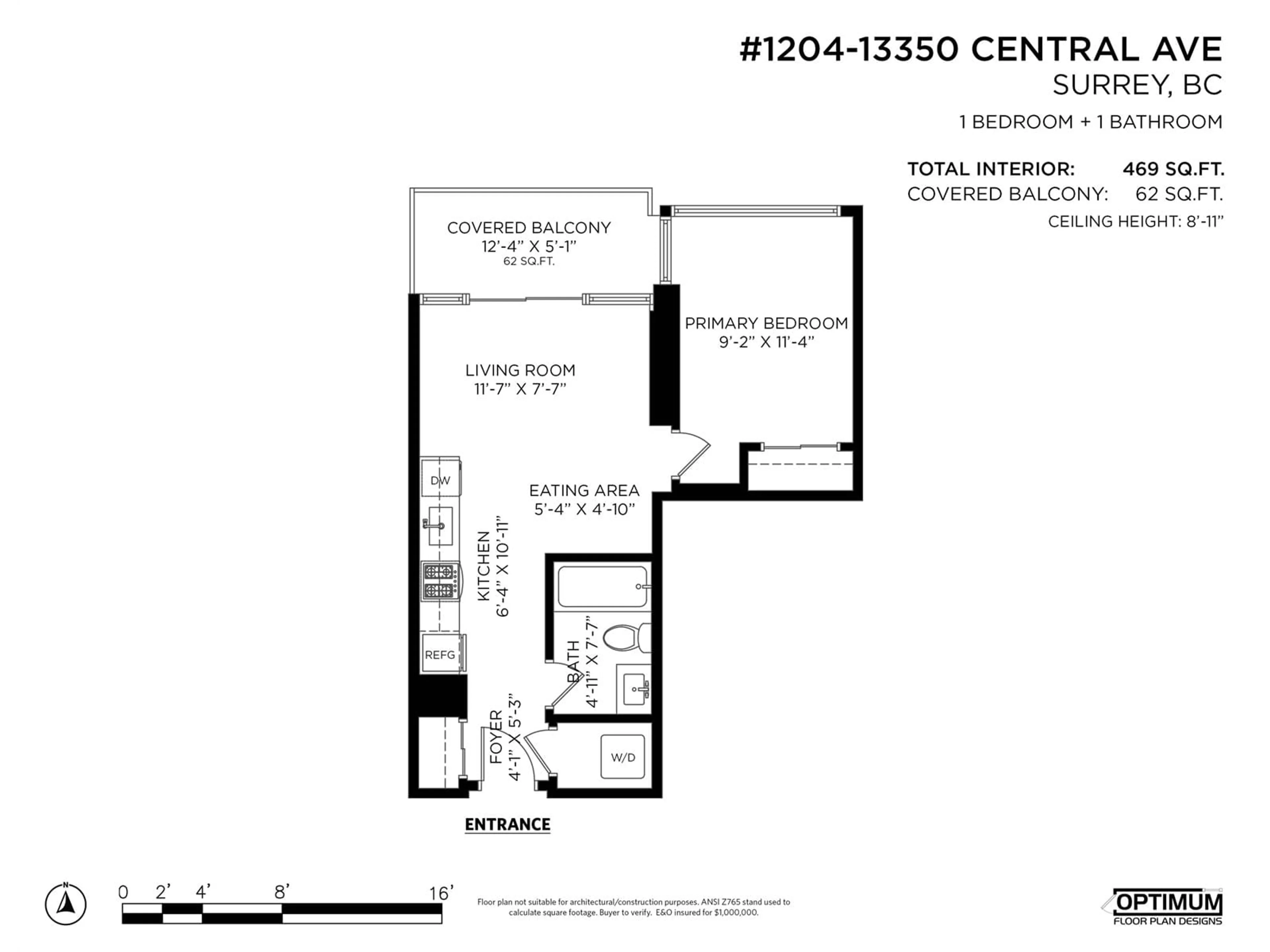 Floor plan for 1204 - 13350 CENTRAL, Surrey British Columbia V3T0S1