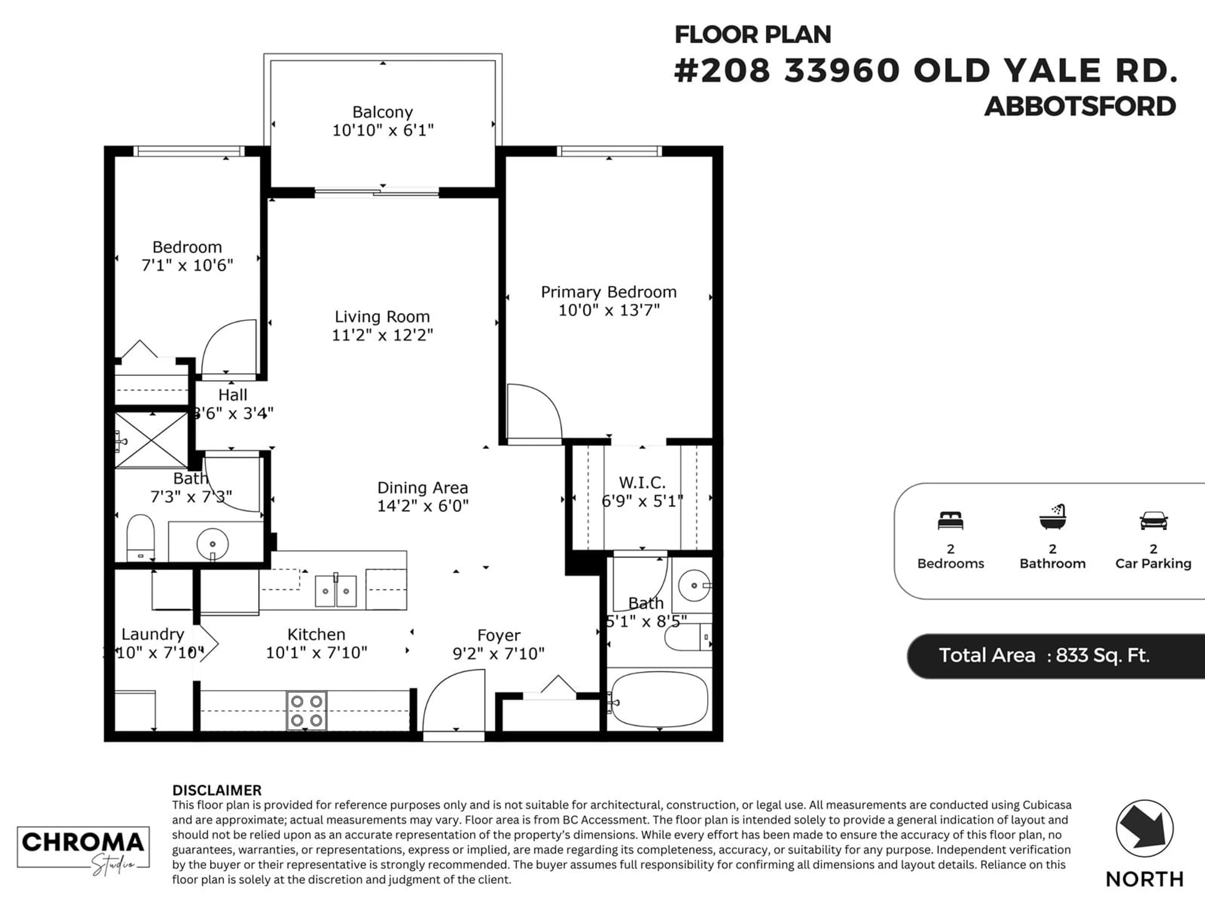 Floor plan for 208 - 33960 OLD YALE, Abbotsford British Columbia V2S5K8