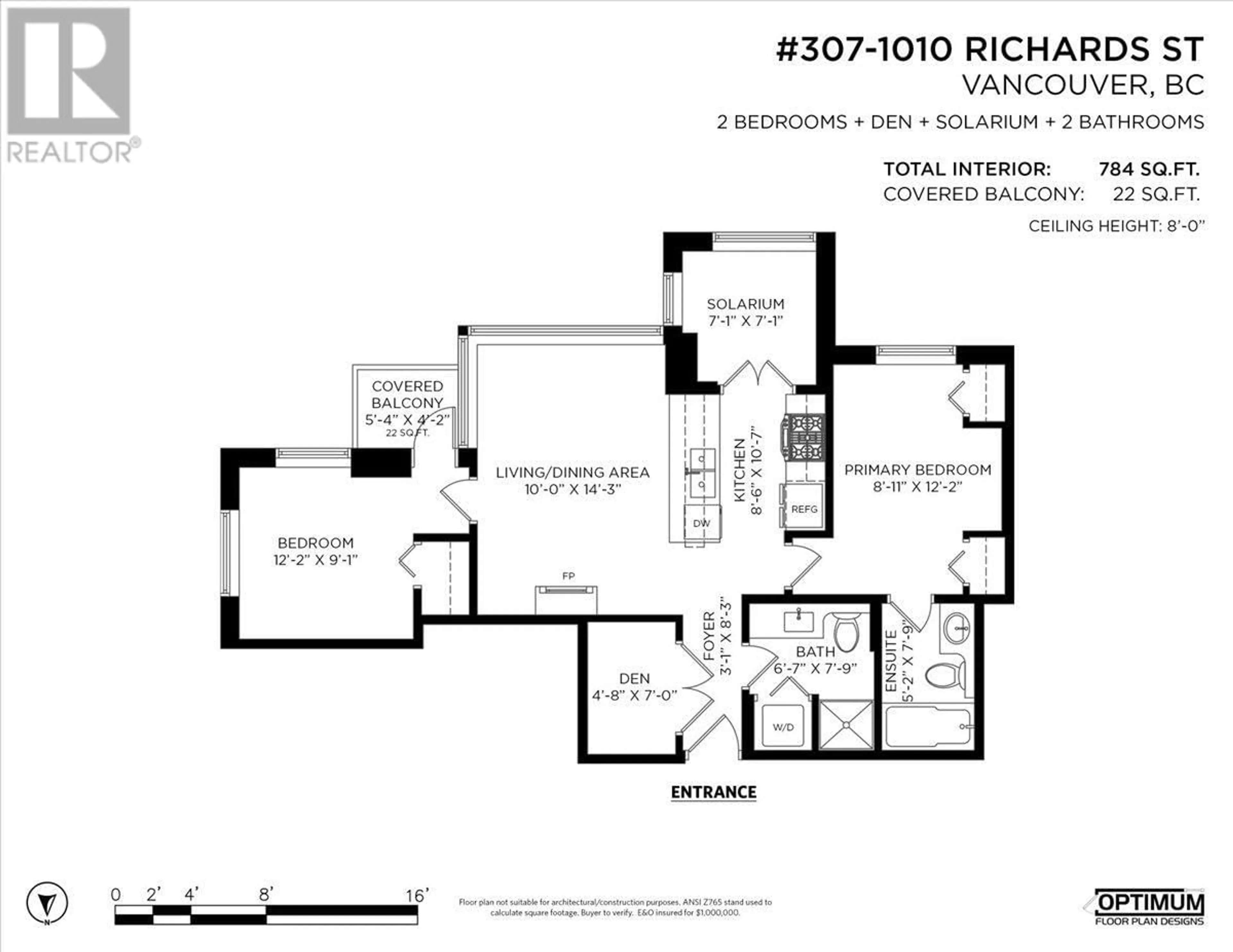 Floor plan for 307 - 1010 RICHARDS STREET, Vancouver British Columbia V6B1G2