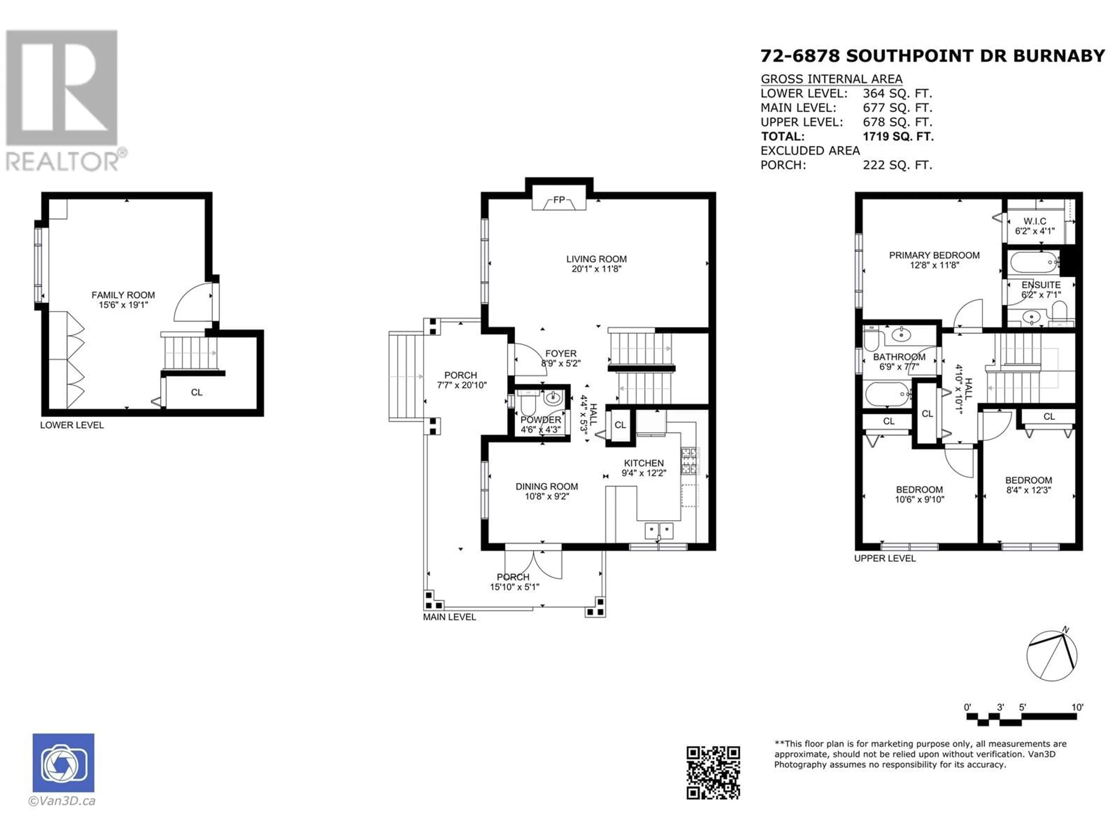 Floor plan for 72 - 6878 SOUTHPOINT DRIVE, Burnaby British Columbia V3N5E4
