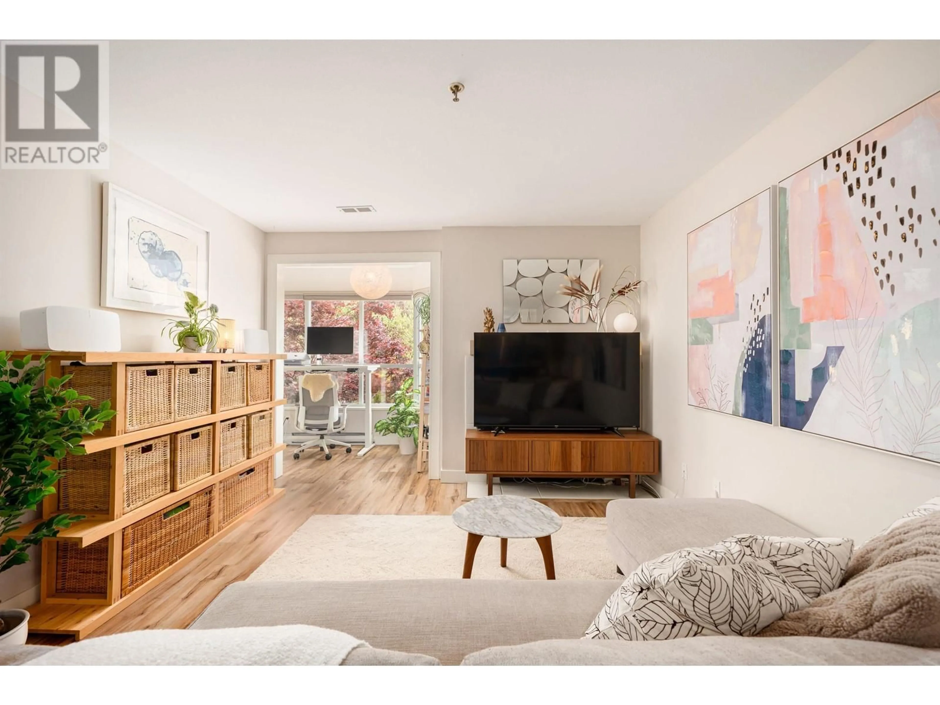 Living room with furniture, wood/laminate floor for 302 - 2333 ETON STREET, Vancouver British Columbia V5L1E2