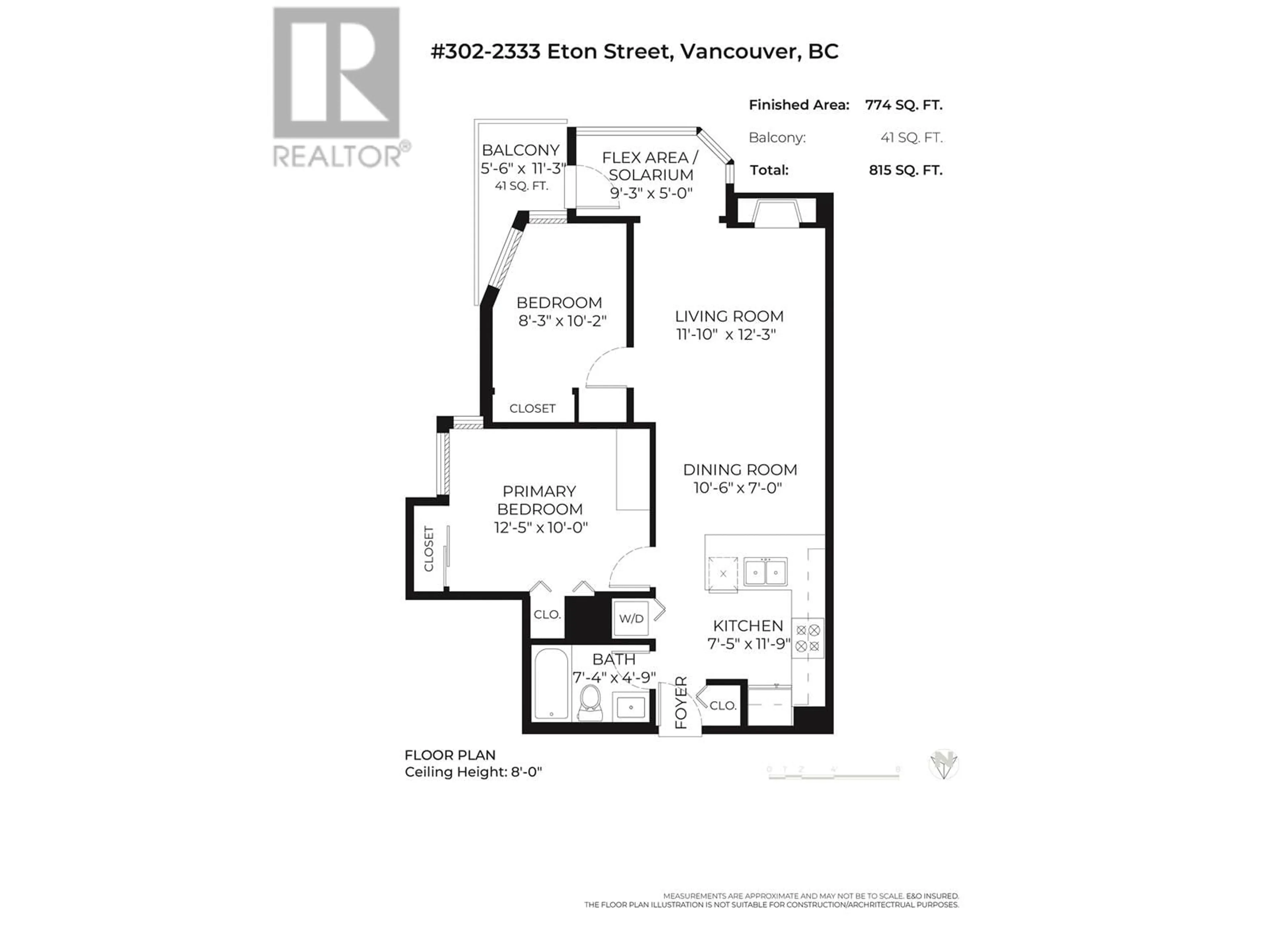 Floor plan for 302 - 2333 ETON STREET, Vancouver British Columbia V5L1E2