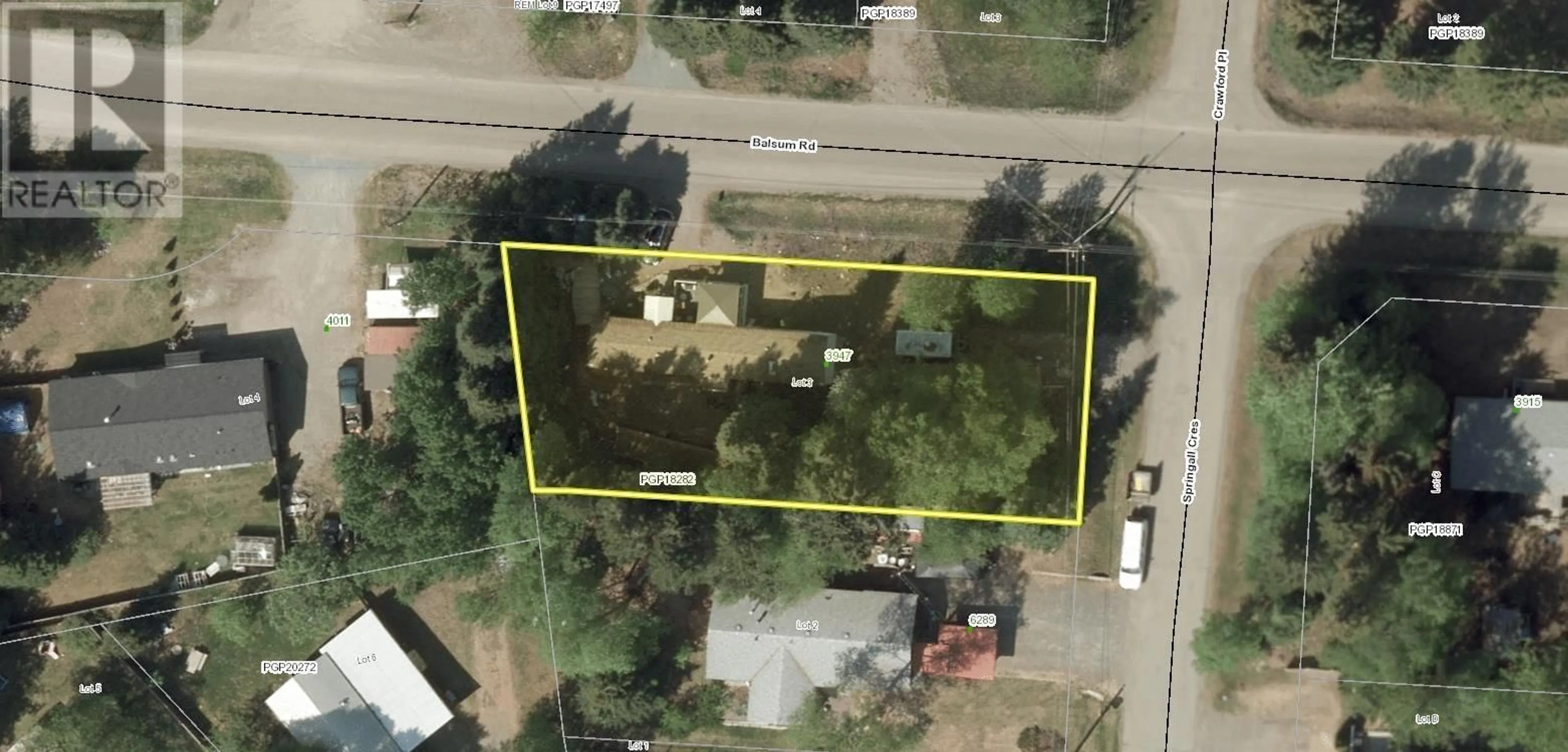 A pic from outside/outdoor area/front of a property/back of a property/a pic from drone, street for 3947 BALSUM ROAD, Prince George British Columbia V2K2A1