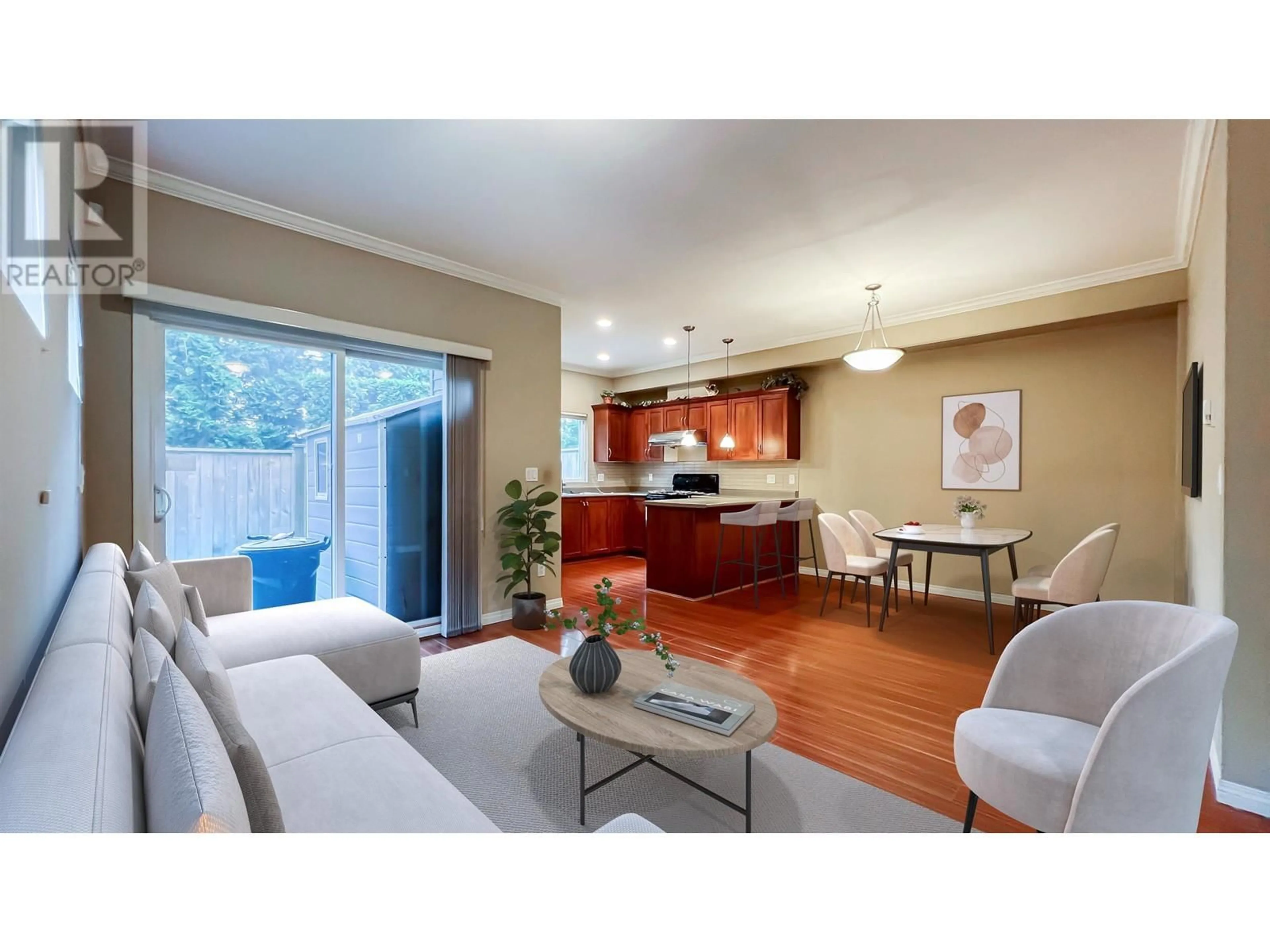 Living room with furniture, wood/laminate floor for 7 - 8271 FRANCIS ROAD, Richmond British Columbia V6Y1A5