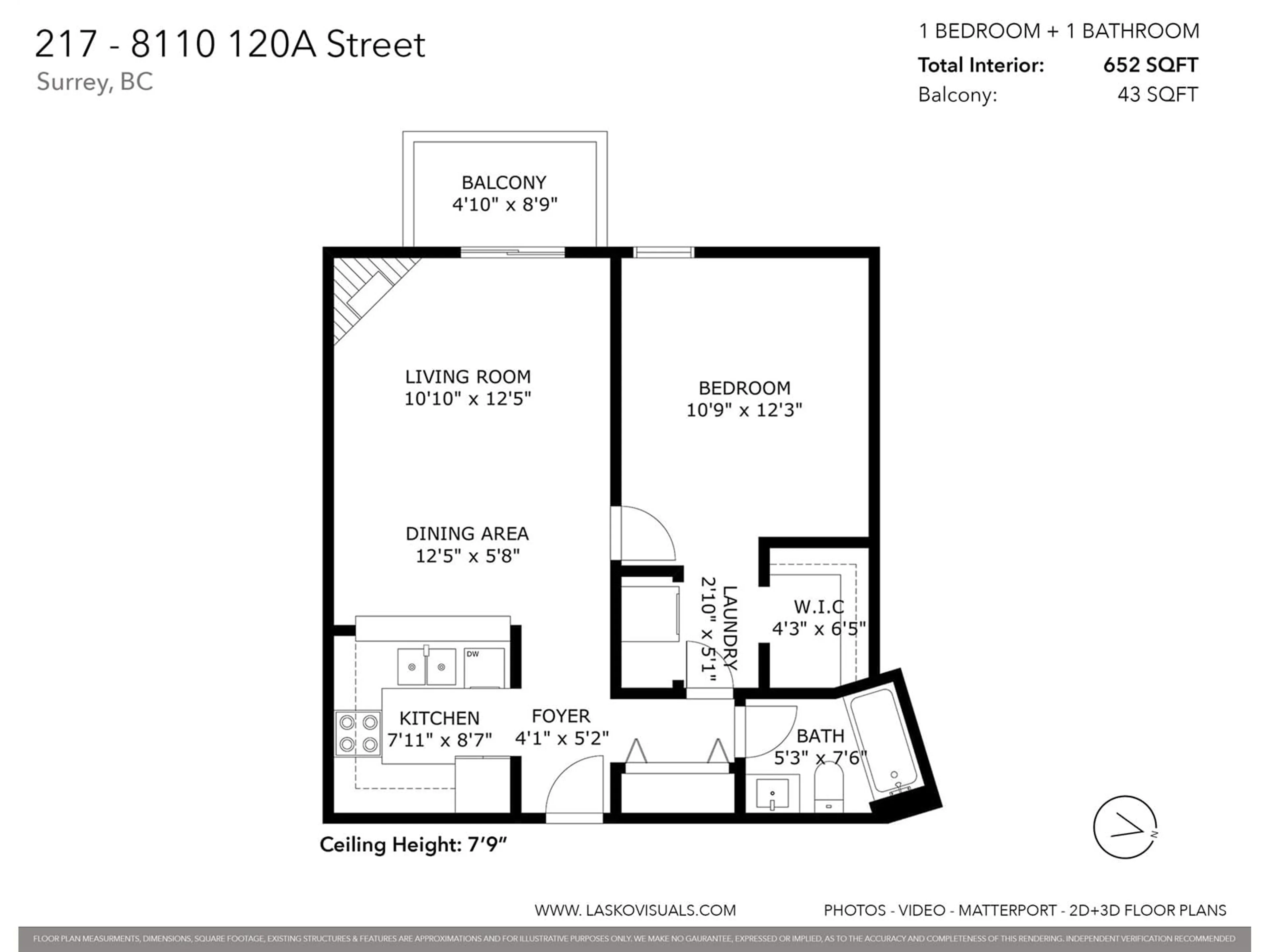 Floor plan for 217 - 8110 120A, Surrey British Columbia V3W3P3