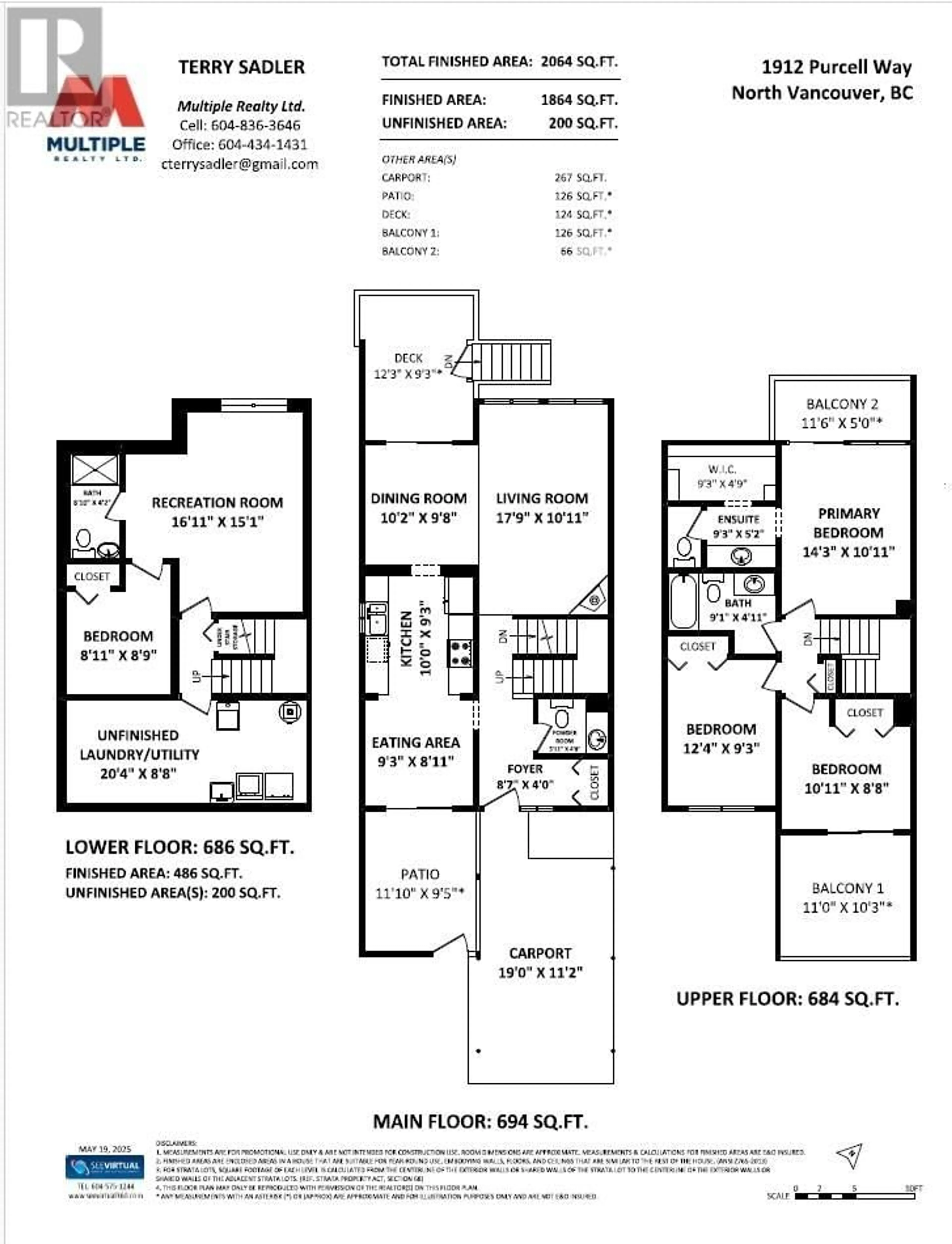 Floor plan for 1912 PURCELL WAY, North Vancouver British Columbia V7J3K3