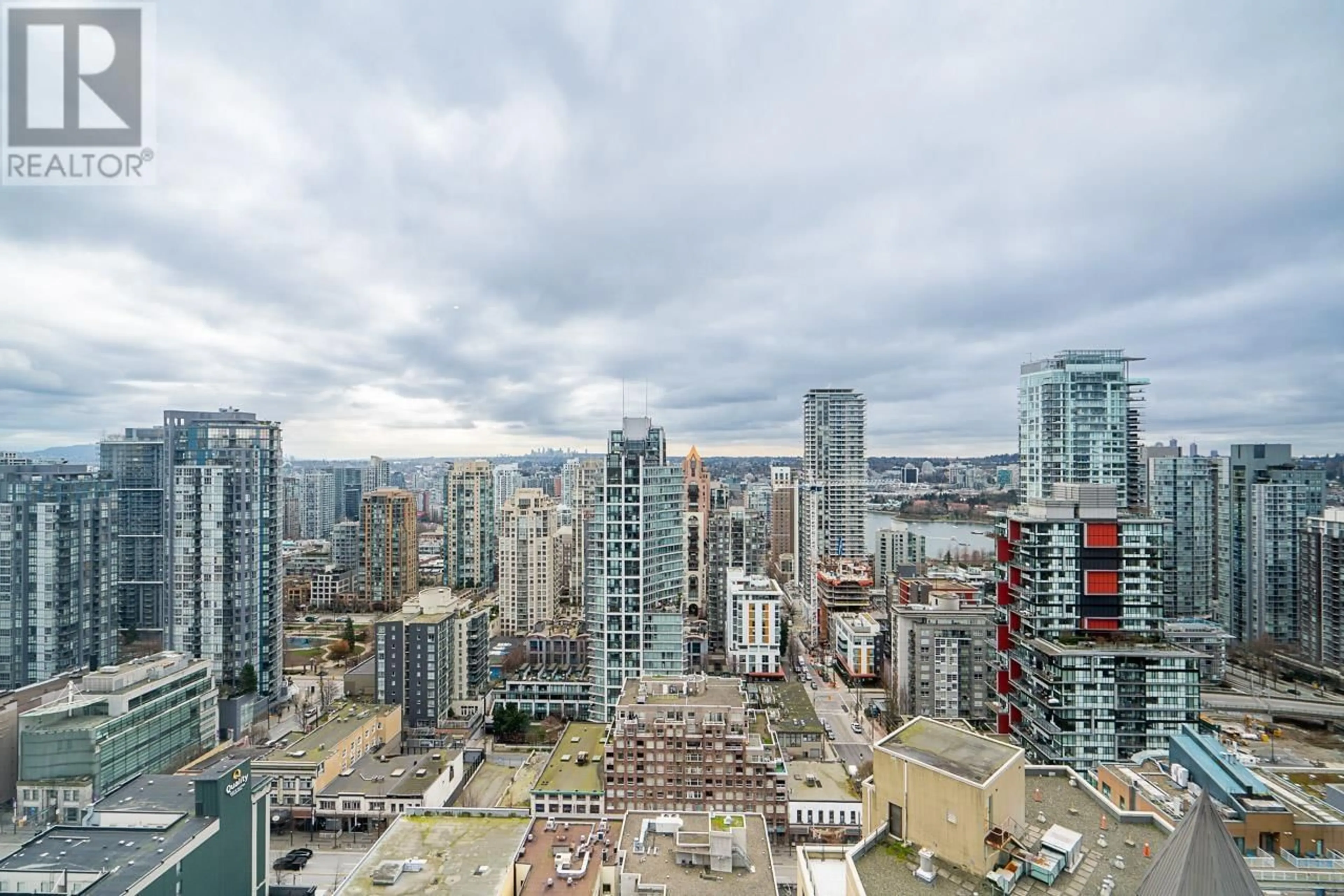 A pic from outside/outdoor area/front of a property/back of a property/a pic from drone, city buildings view from balcony for 2905 - 1283 HOWE STREET, Vancouver British Columbia V6Z0E3