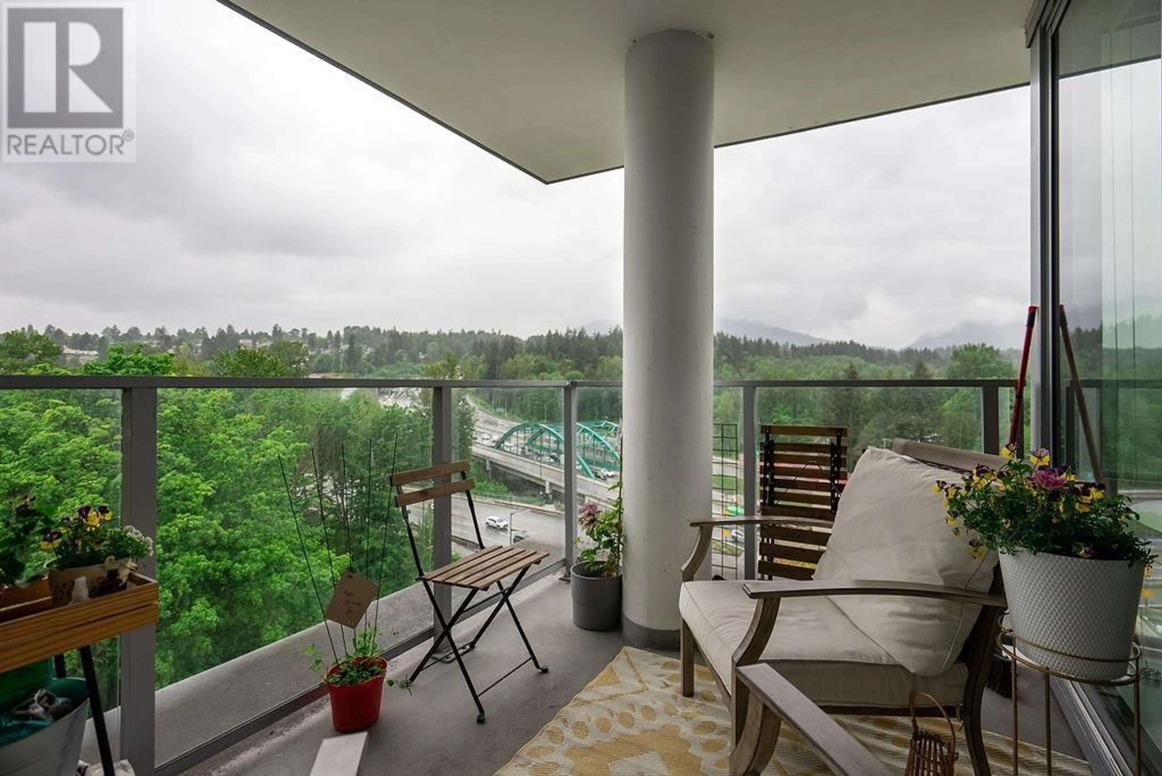 Balcony in the apartment, water/lake/river/ocean view for 1008 - 680 SEYLYNN CRESCENT, North Vancouver British Columbia V7J0B5