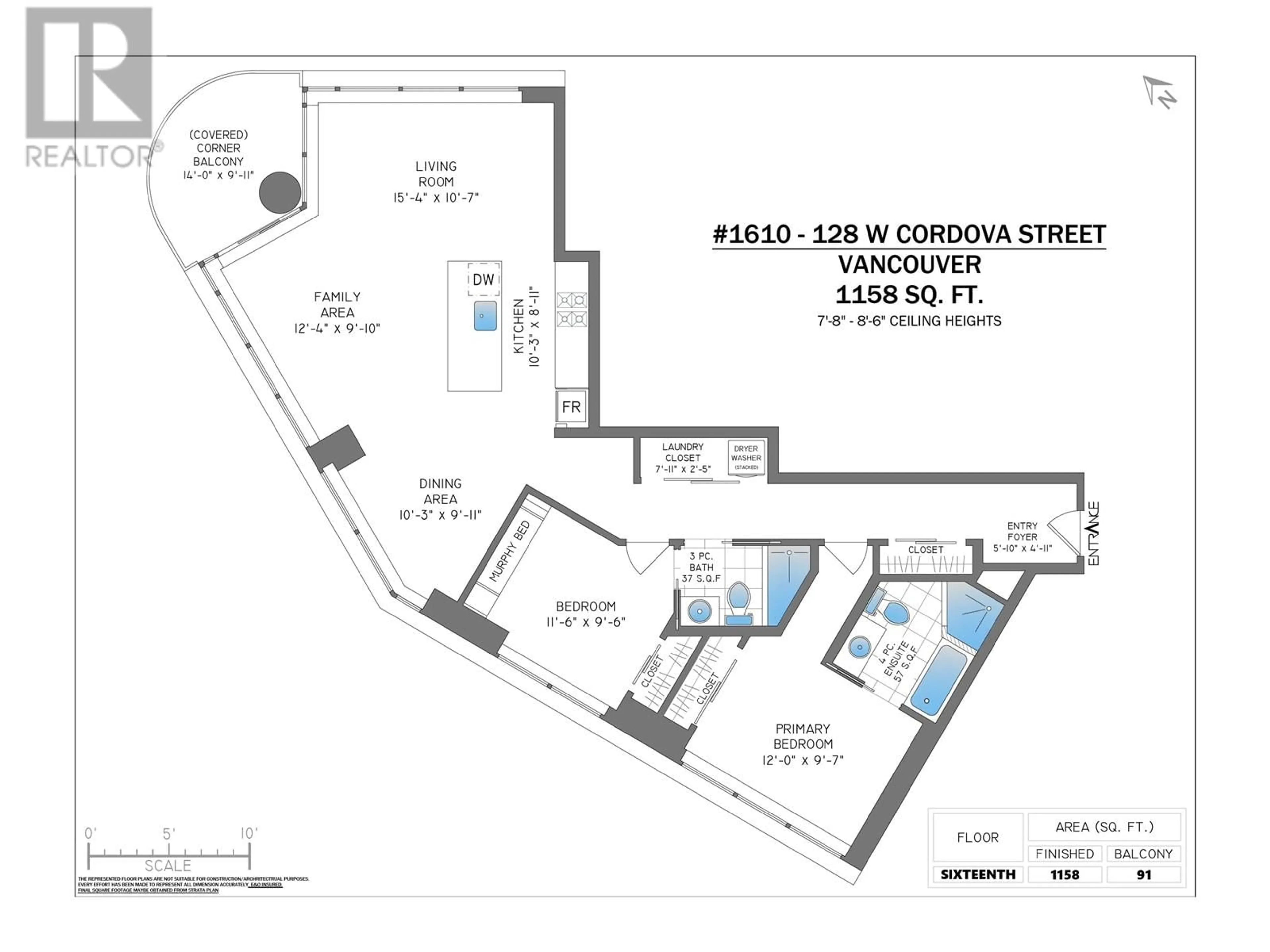 Floor plan for 1610 - 128 CORDOVA STREET, Vancouver British Columbia V6B0E6