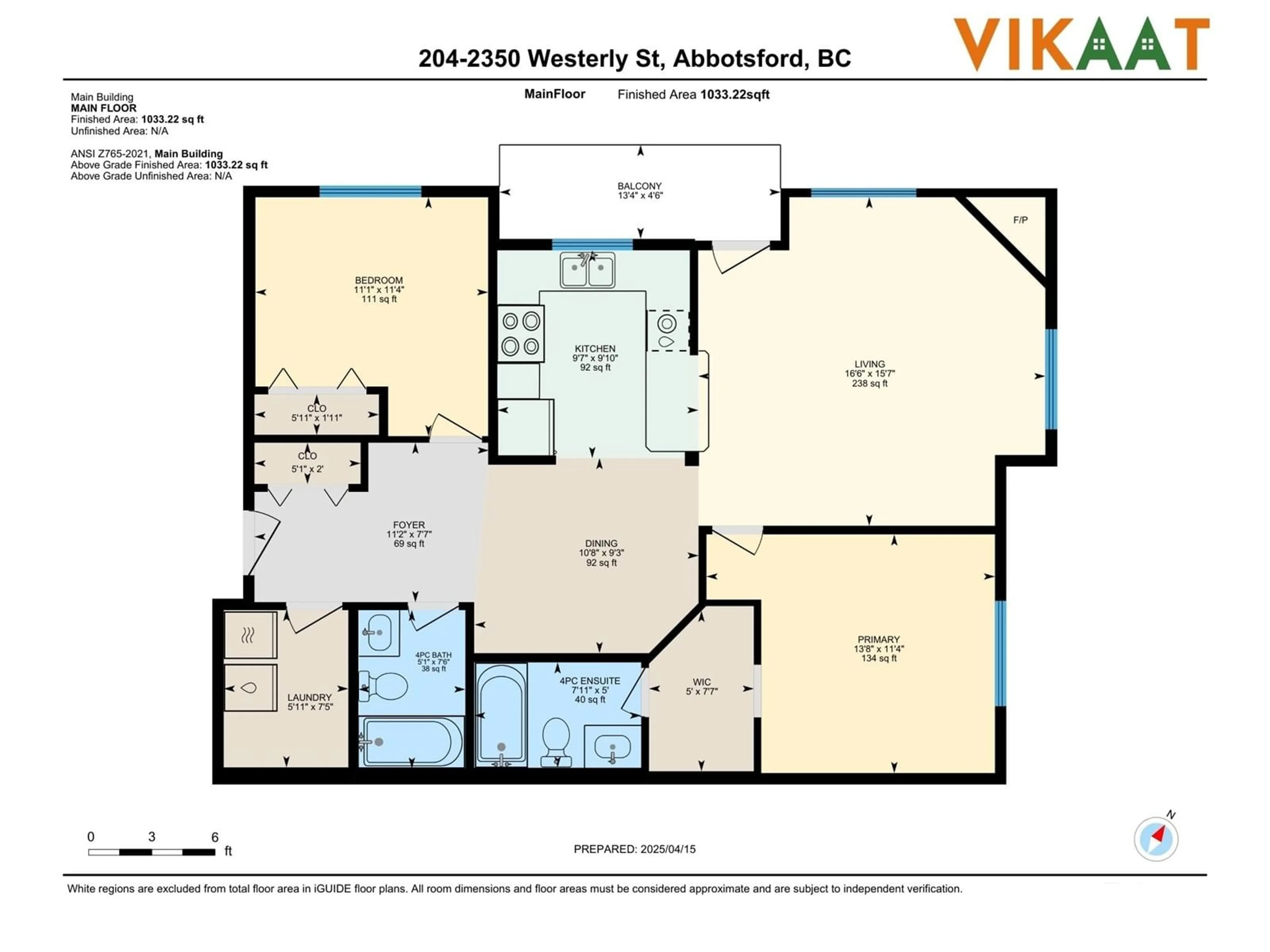 Floor plan for 204 - 2350 WESTERLY, Abbotsford British Columbia V2T5L1