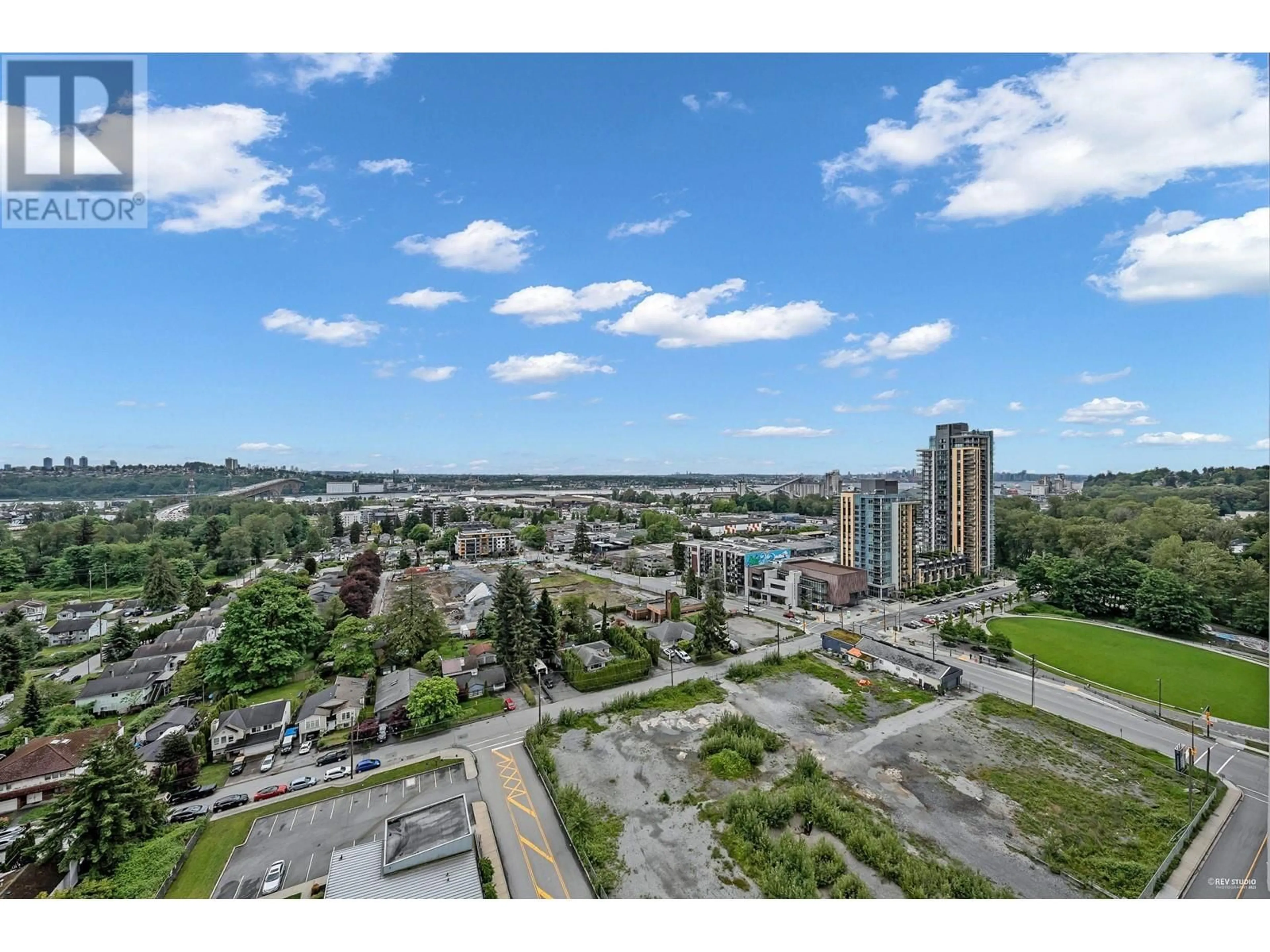 A pic from outside/outdoor area/front of a property/back of a property/a pic from drone, city buildings view from balcony for 2104 - 1550 FERN STREET, North Vancouver British Columbia V7J0A9