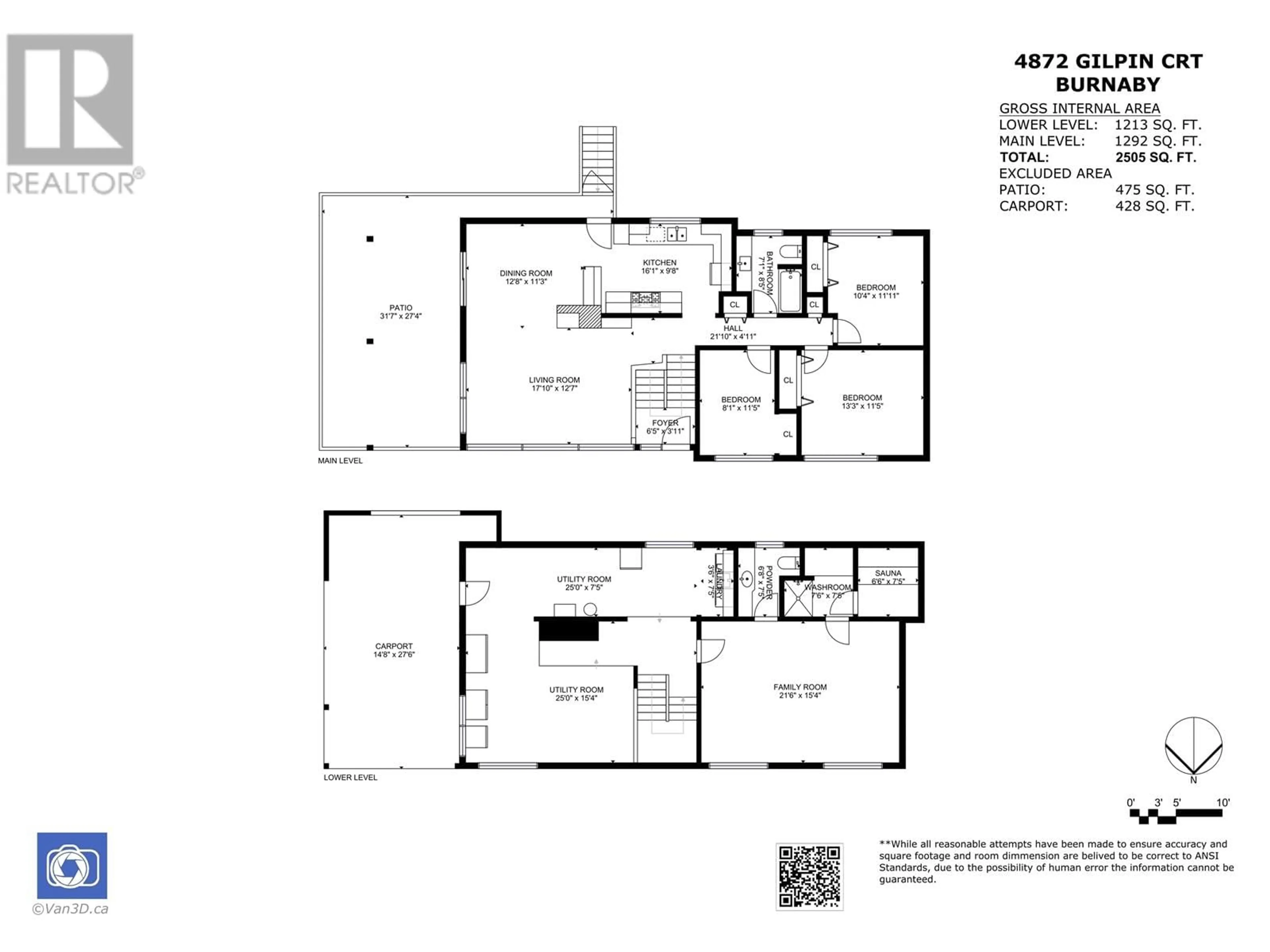 Floor plan for 4872 GILPIN COURT, Burnaby British Columbia V5G3A3