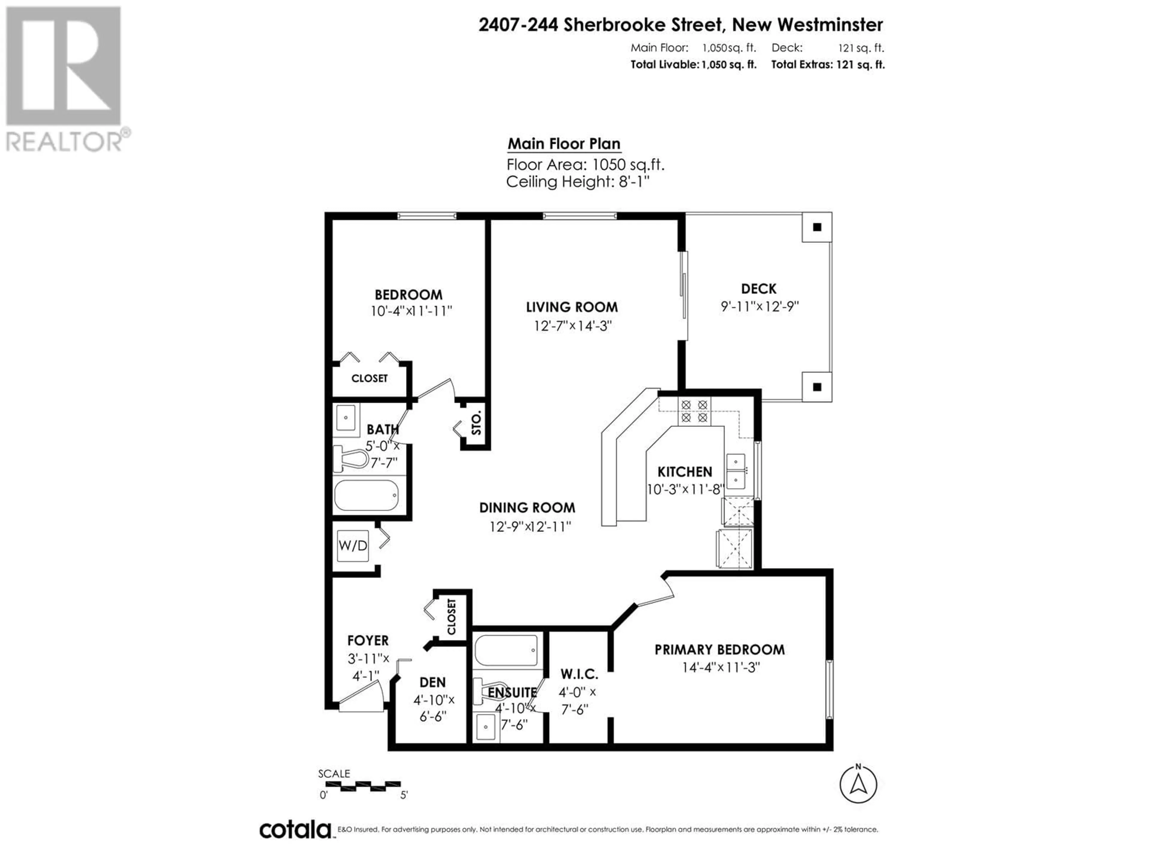 Floor plan for 2407 - 244 SHERBROOKE STREET, New Westminster British Columbia V3L0A3