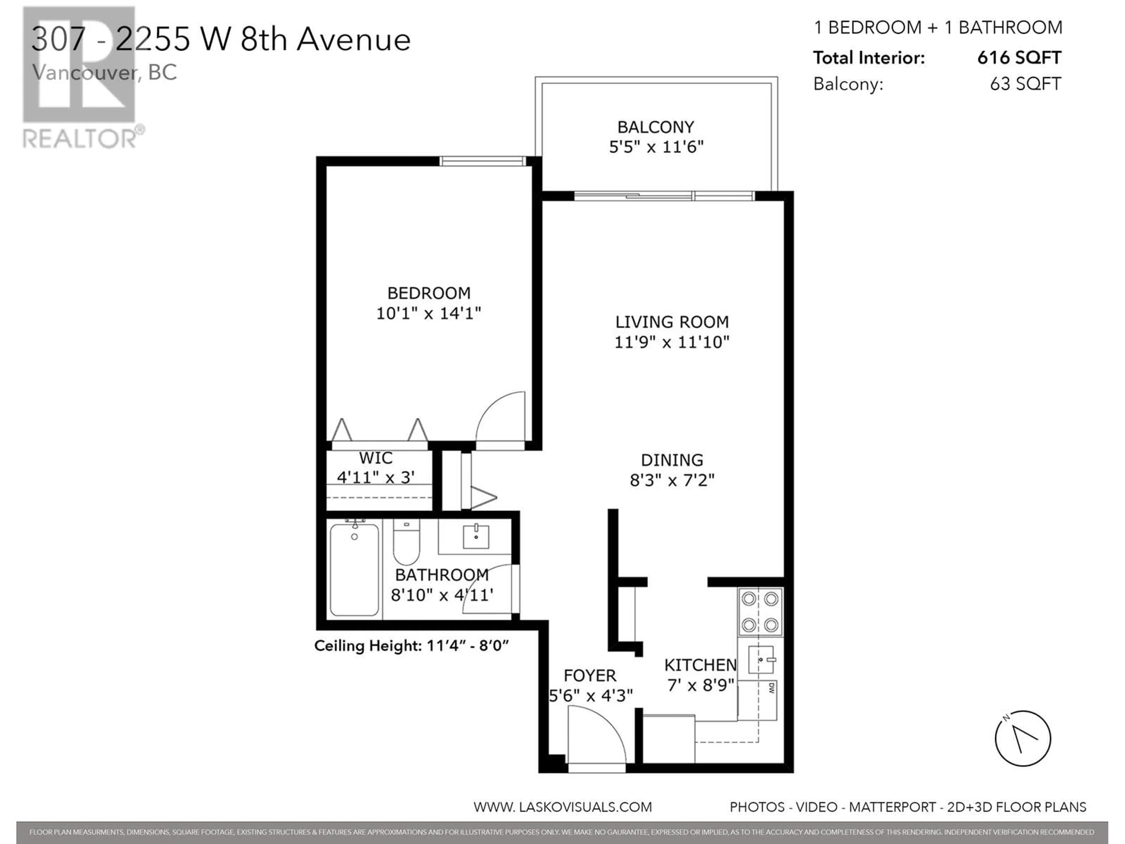 Floor plan for 307 - 2255 8TH AVENUE, Vancouver British Columbia V6K2A6