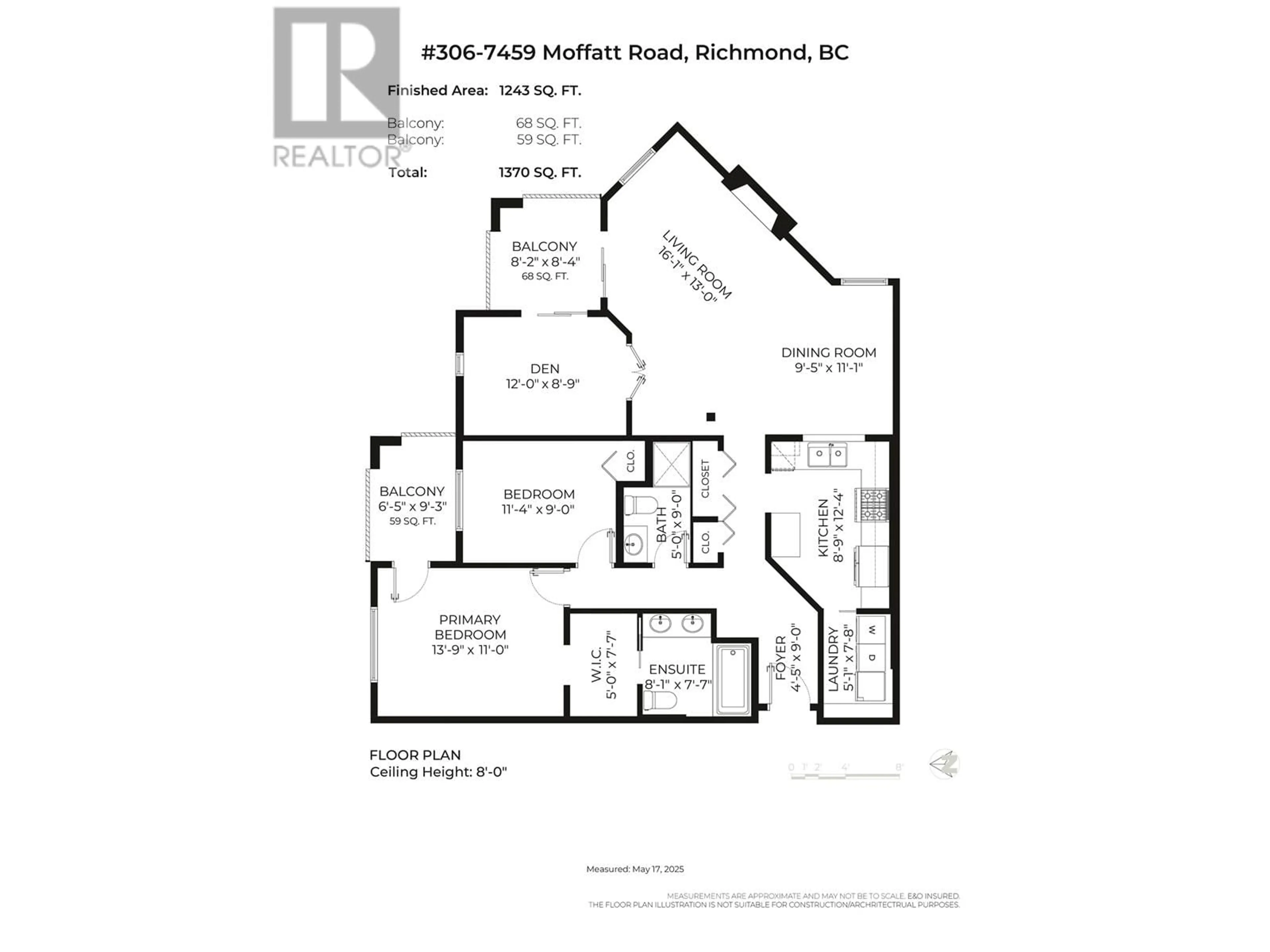 Floor plan for 306 - 7459 MOFFATT ROAD, Richmond British Columbia V6Y1X9