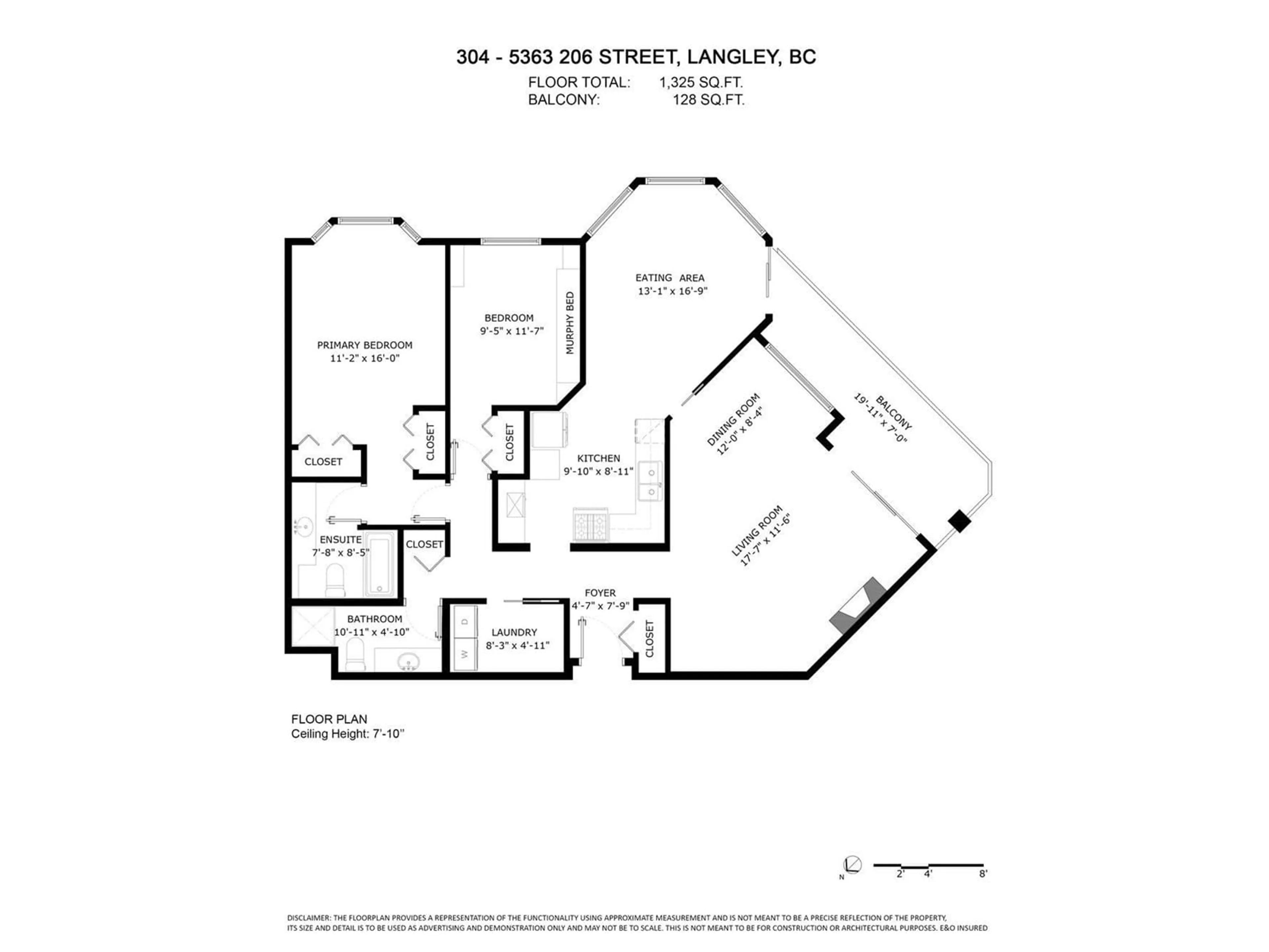 Floor plan for 304 - 5363 206, Langley British Columbia V3A2C5