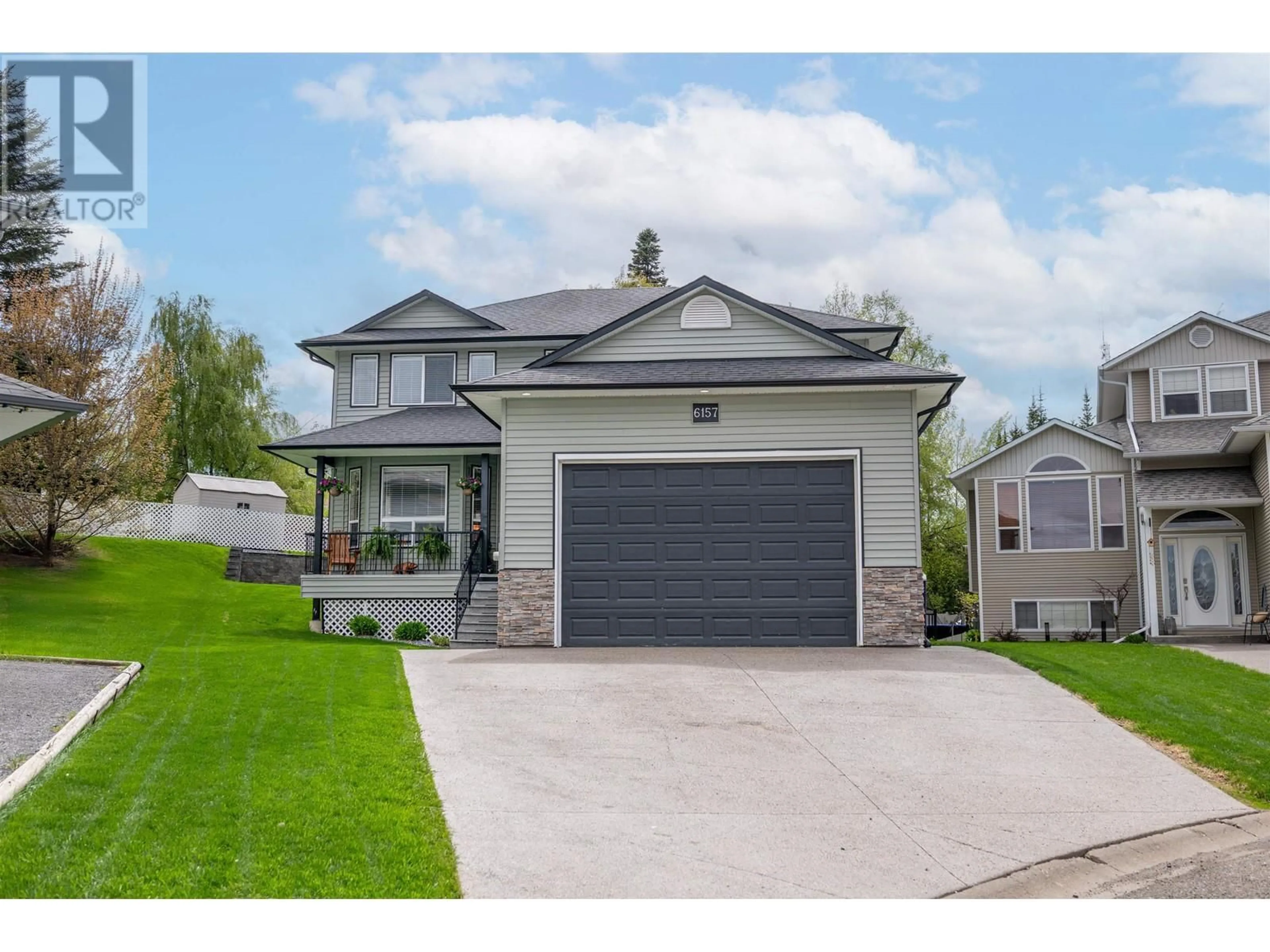 Home with vinyl exterior material, street for 6157 NARINDER PLACE, Prince George British Columbia V2K0A2