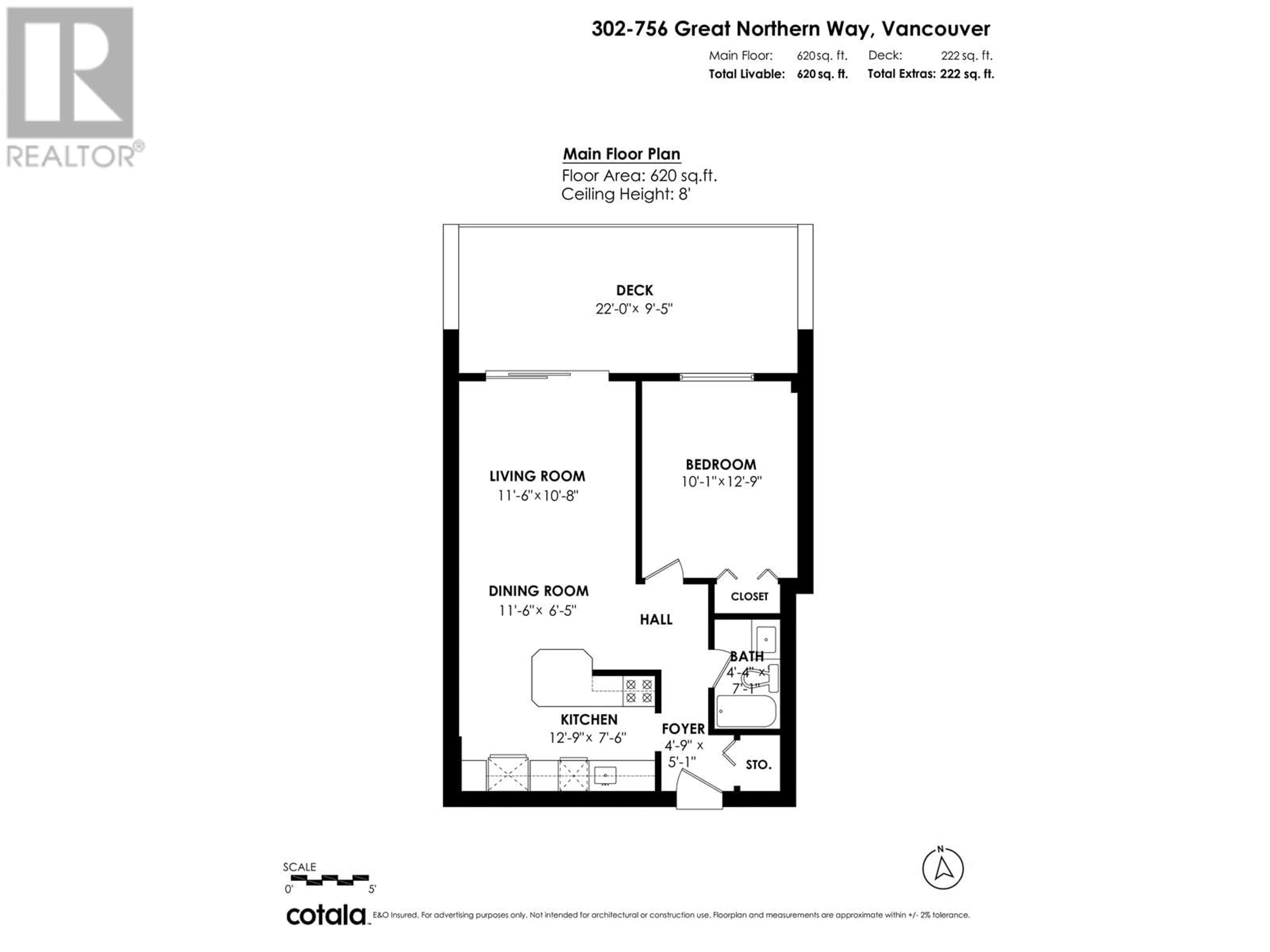 Floor plan for 302 - 756 GREAT NORTHERN WAY, Vancouver British Columbia V5T1E4