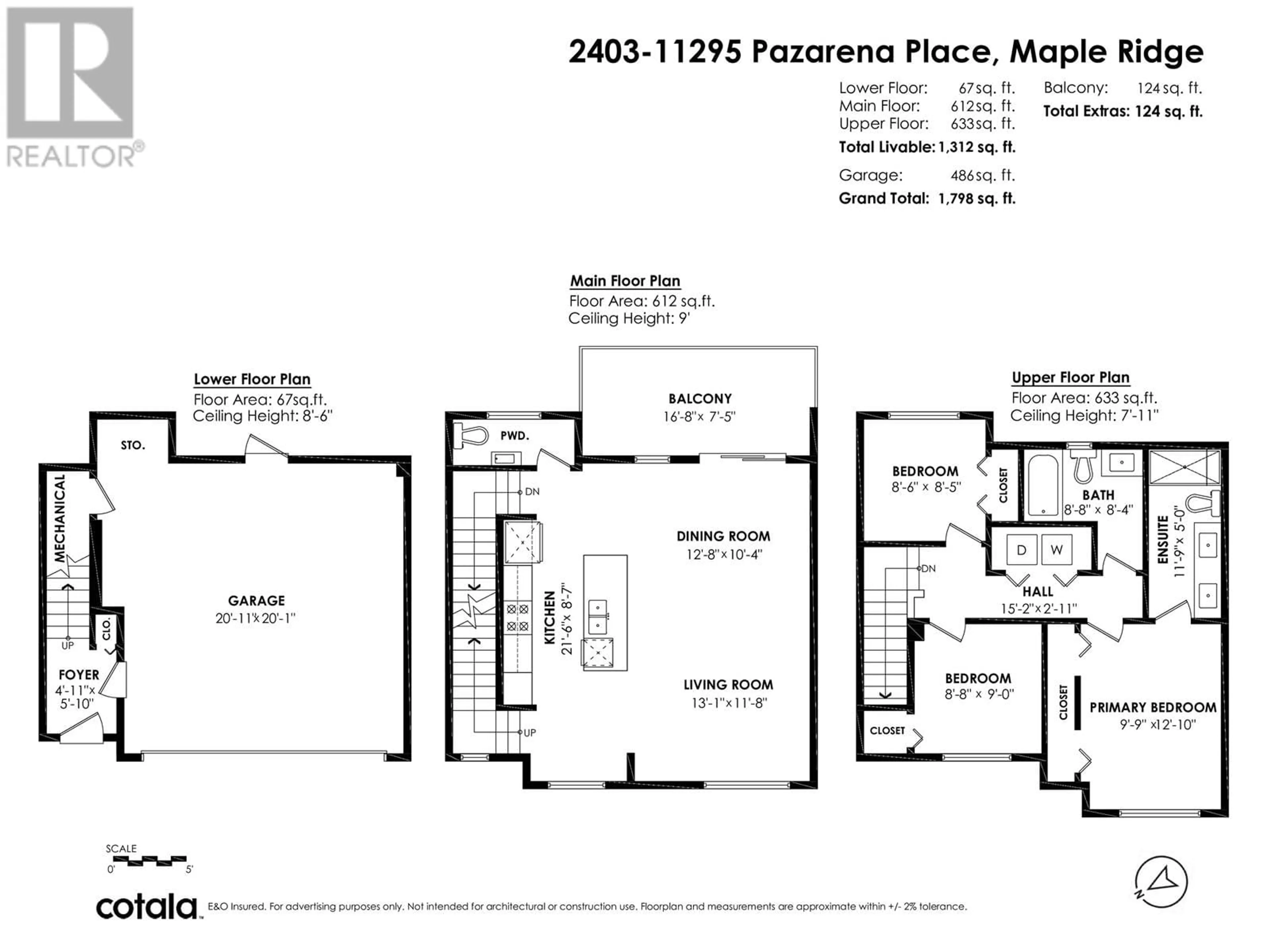 Floor plan for 2403 - 11295 PAZARENA PLACE, Maple Ridge British Columbia V2X4K9