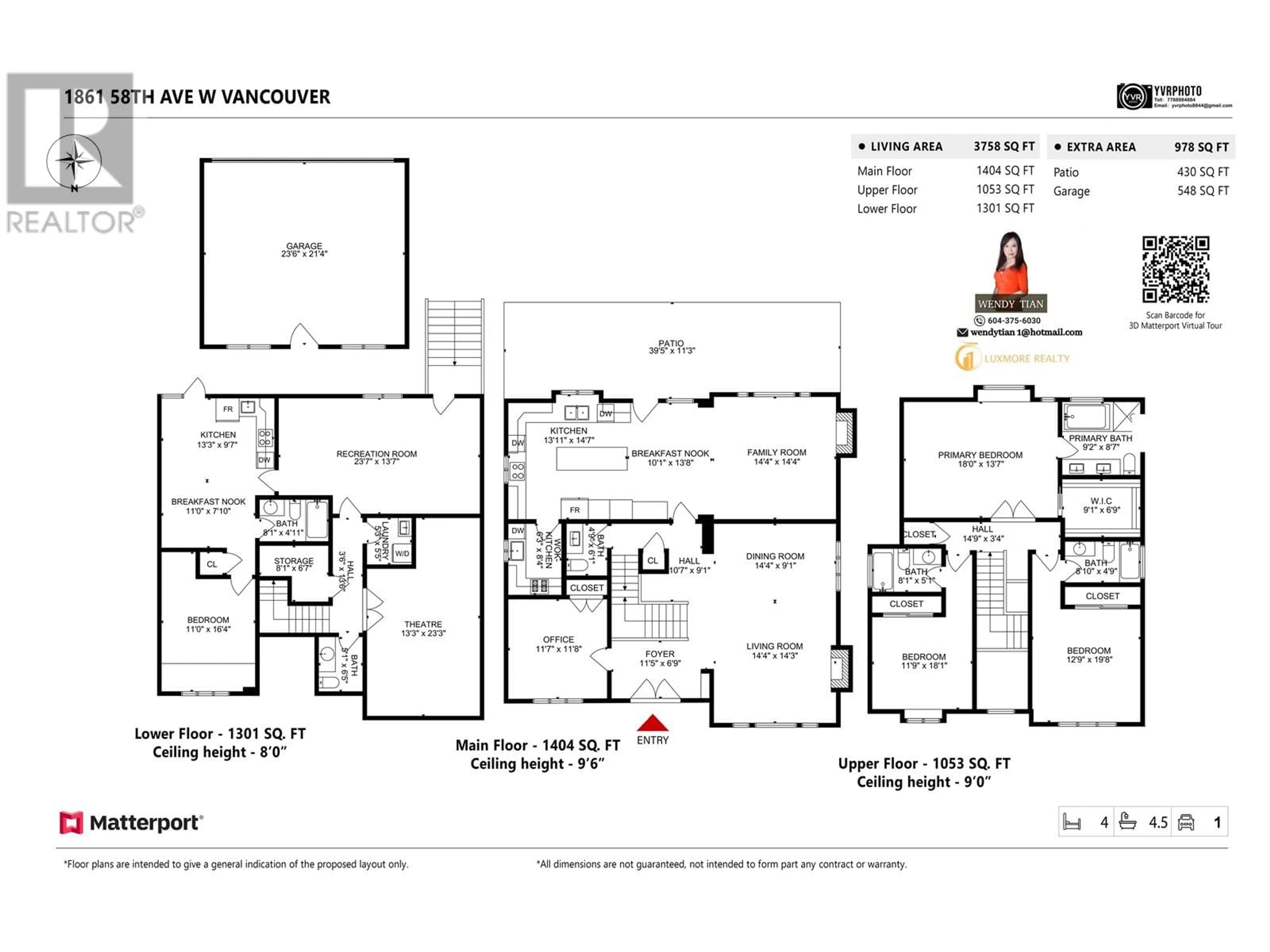 Floor plan for 1861 58TH AVENUE, Vancouver British Columbia V6P1X1