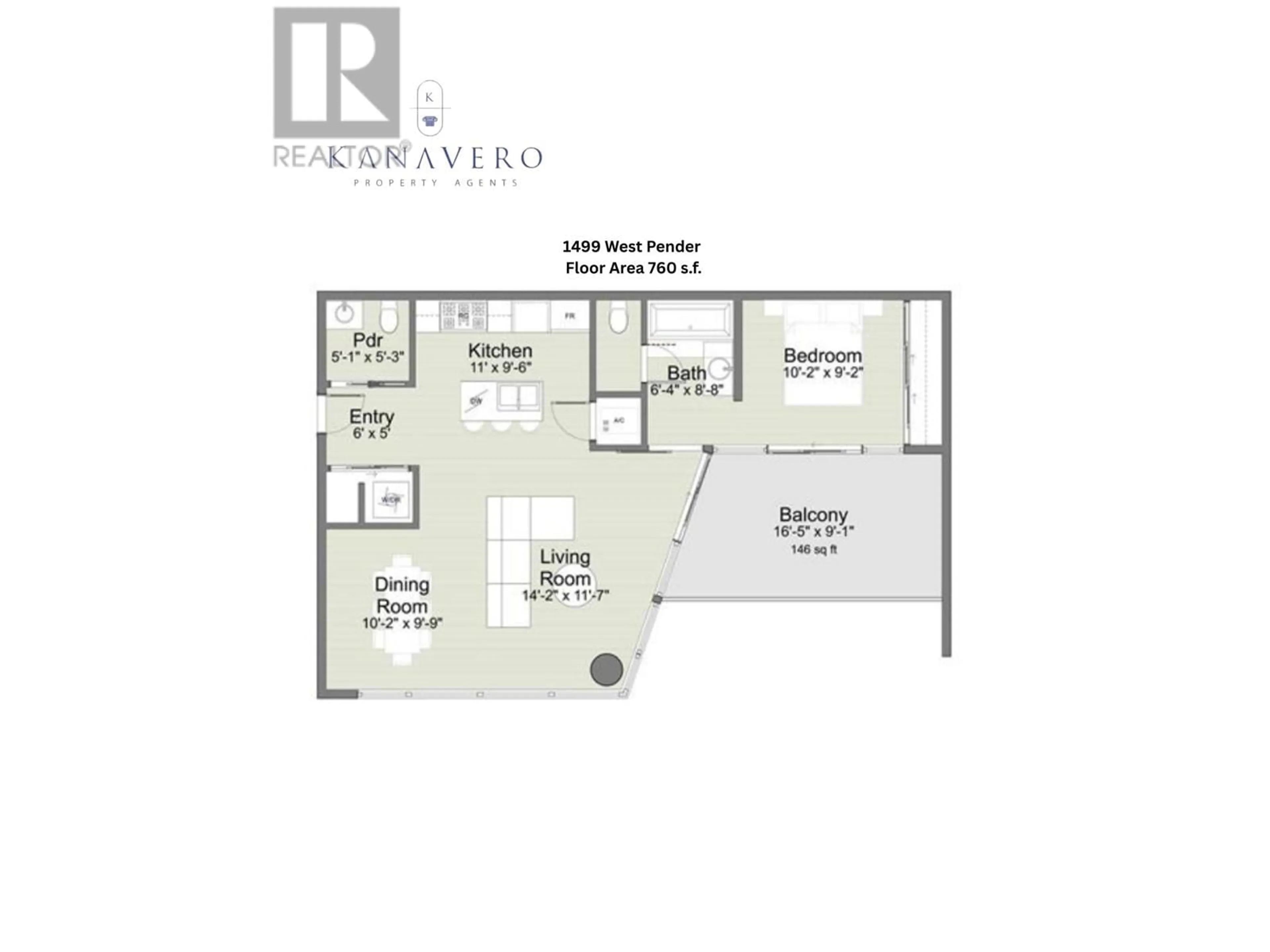 Floor plan for 302 - 1499 PENDER STREET, Vancouver British Columbia V6G0A7