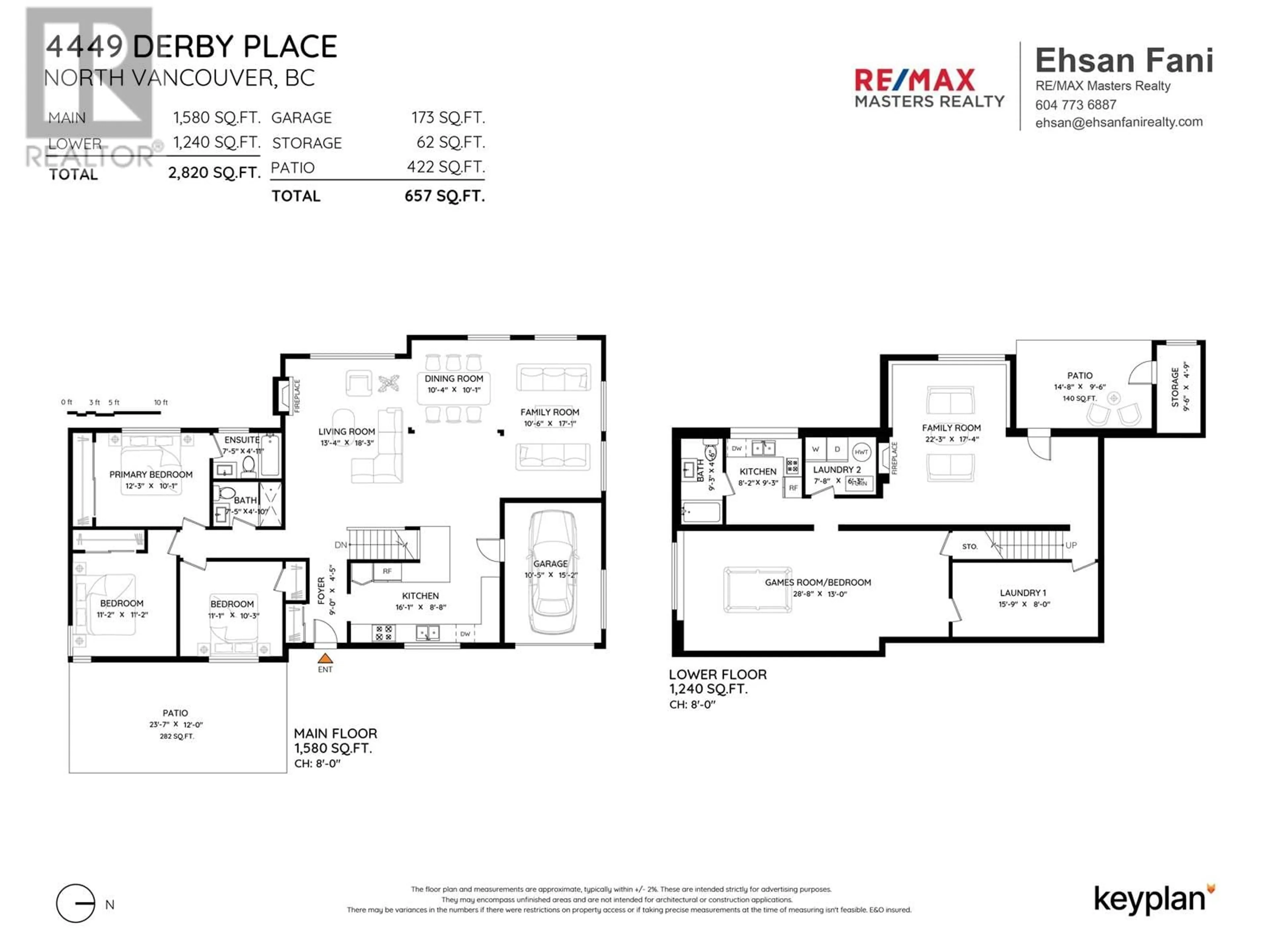Floor plan for 4449 DERBY PLACE, North Vancouver British Columbia V7R3R9