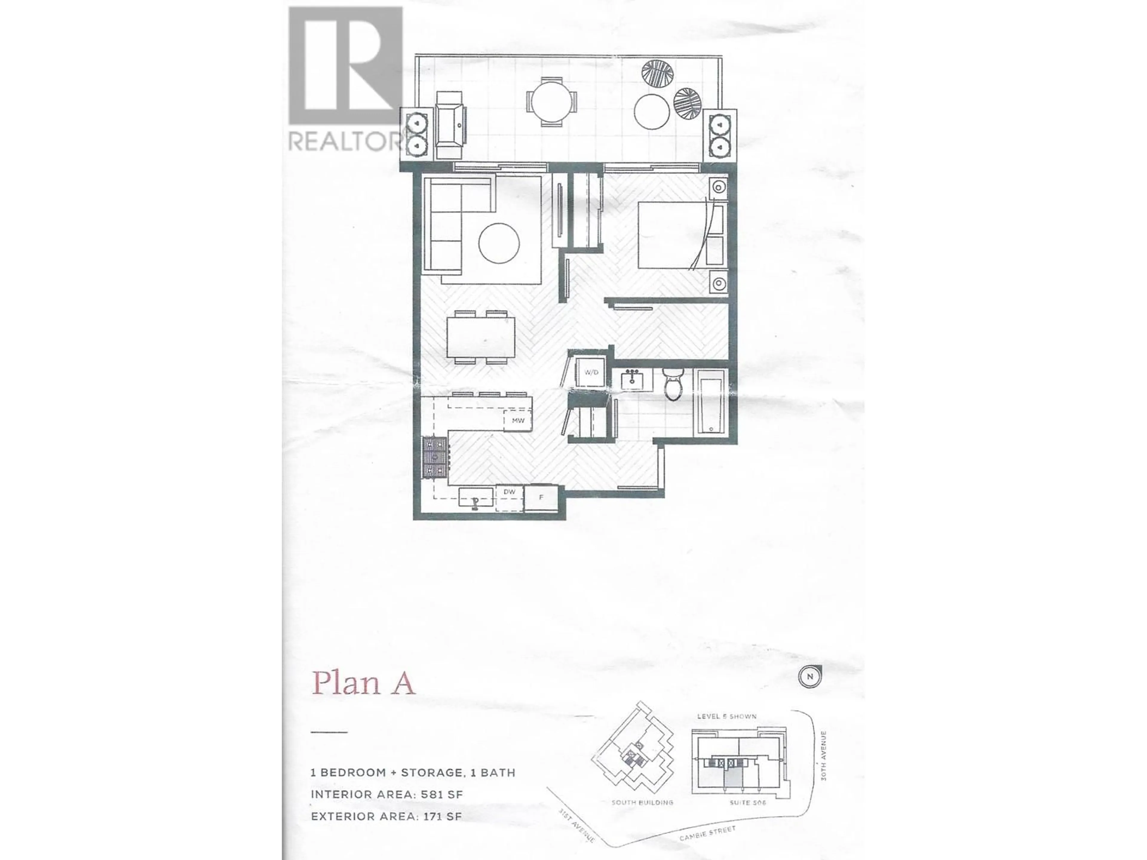 Floor plan for 505 - 4675 CAMBIE STREET, Vancouver British Columbia V5Z0J7