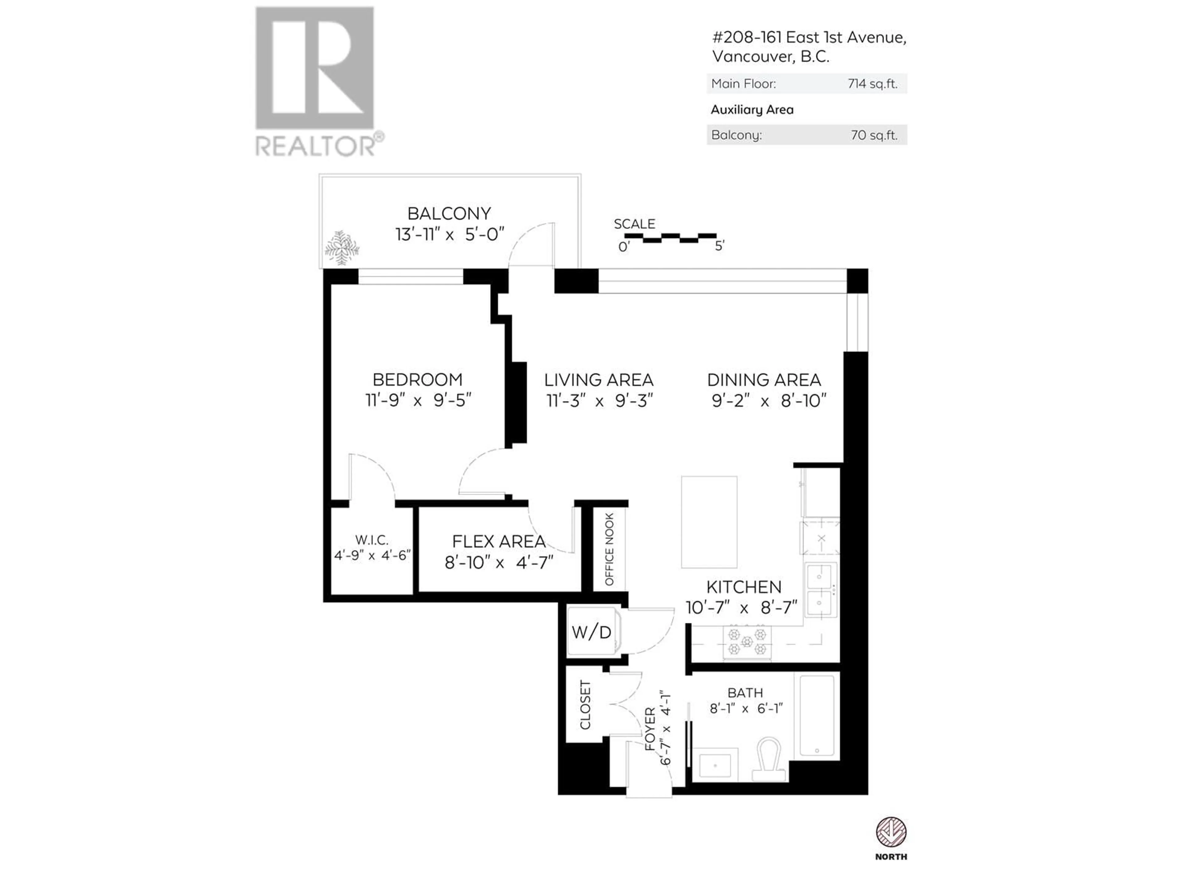 Floor plan for 208 - 161 1ST AVENUE, Vancouver British Columbia V6A0G1
